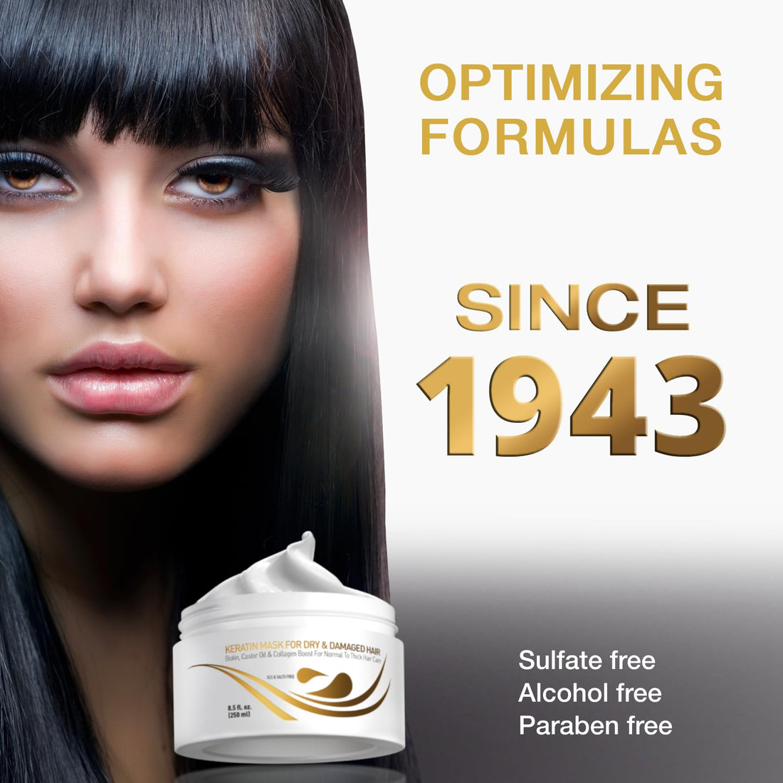 Keratin Dry & Damaged Deep Conditioner Mask - Thick Coarse Hair Care - Keratin Protein & Argan Oil Complex - Long Lasting Conditioning Repair