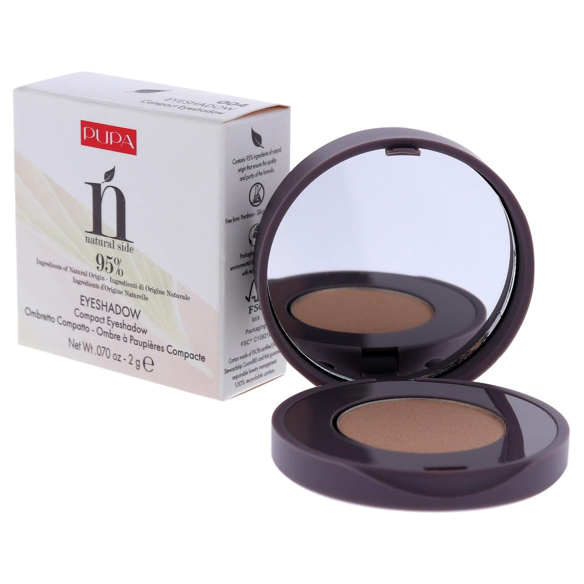 PUPA Milano Natural Side Compact Eyeshadow - 004 Light Gold by Milano for Women - 0.07 oz Eye Shadow (I0111807)