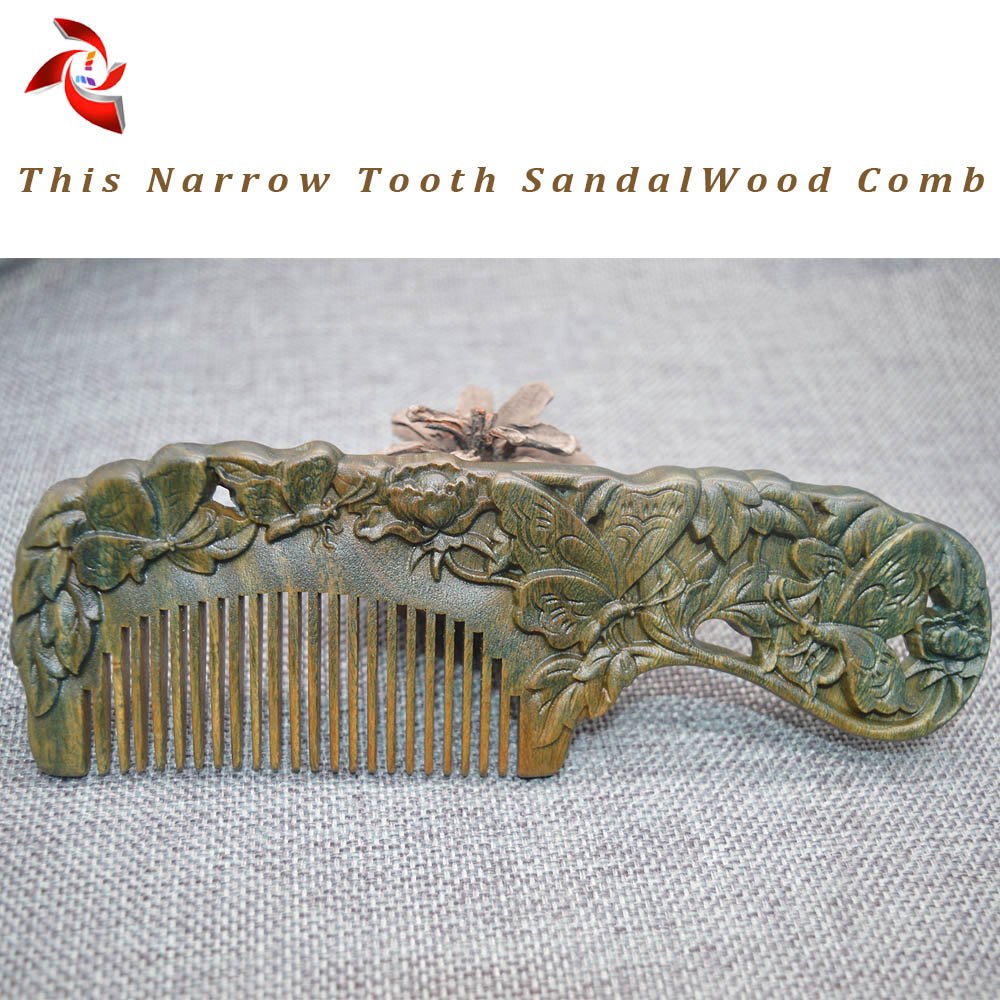 Xuanli 2 pcs Natural SandalWood Comb Hair Care Anti Static Wooden Hair Massage Natural Brush Beard Comb (M013)