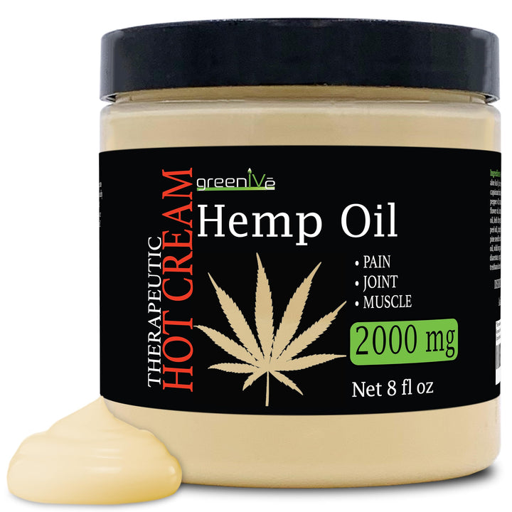 GreenIVe Hemp Hot Cream Soothing Moisturizing Hemp Hot Cream Exclusively on Amazon (2,000mg Jar)