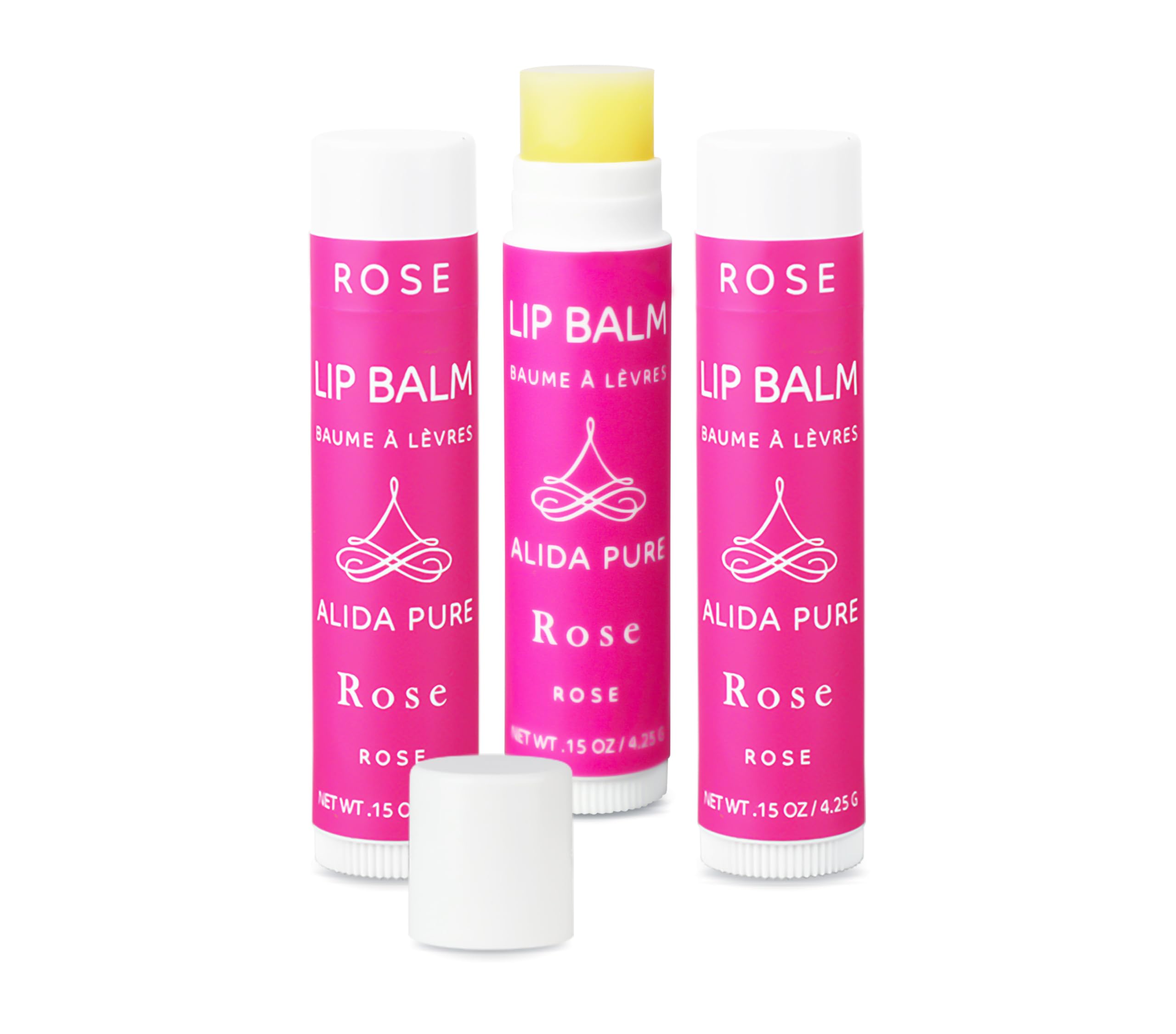 PURE + SIMPLE ROSE LIP BALM COLLECTION, VEGAN, SET OF 5 TUBES