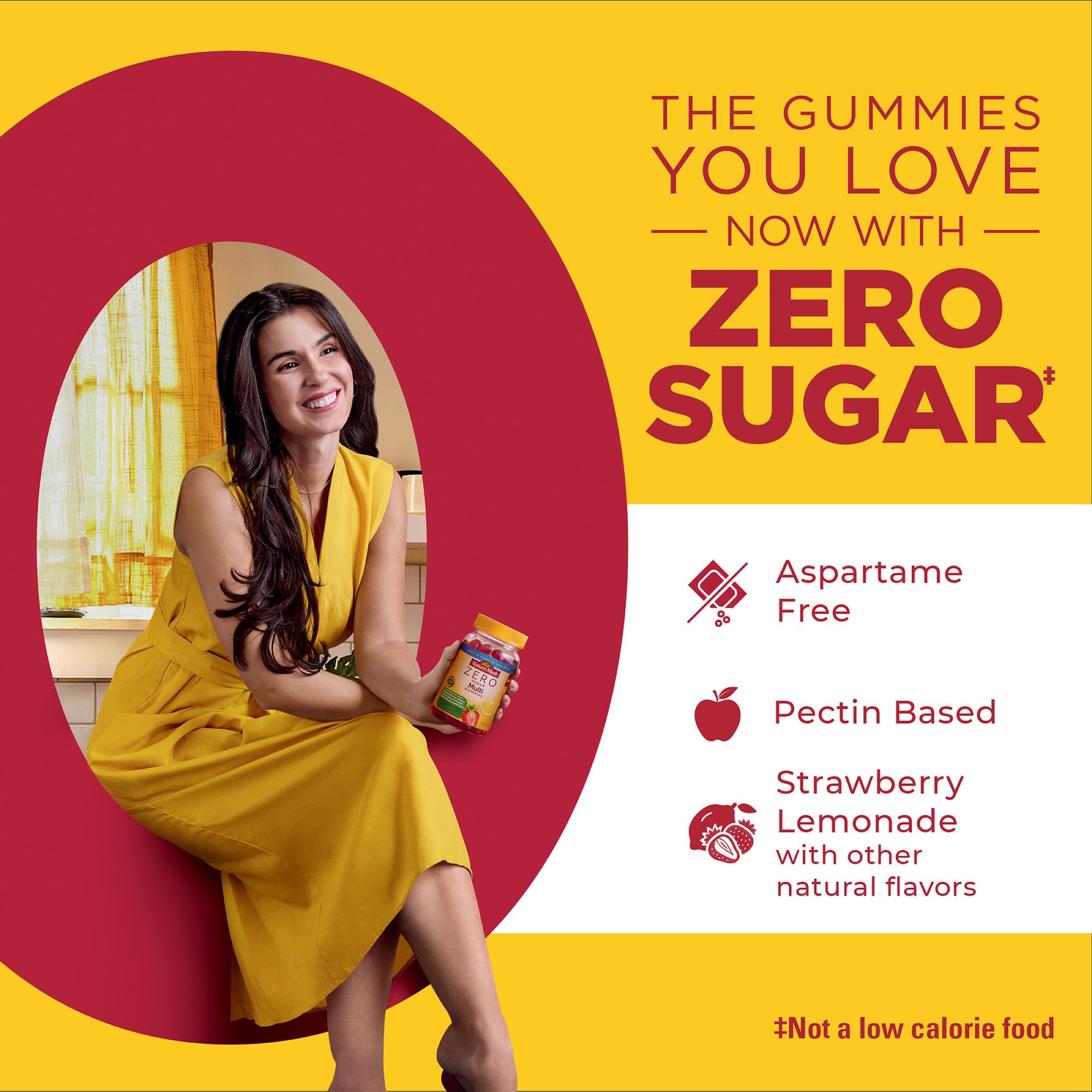 Nature Made Zero Sugar Multivitamin Gummies, Daily Nutritional Support Vitamin Supplements, Aspartame Free, 90 Sugar Free Gummies, 45 Day Supply