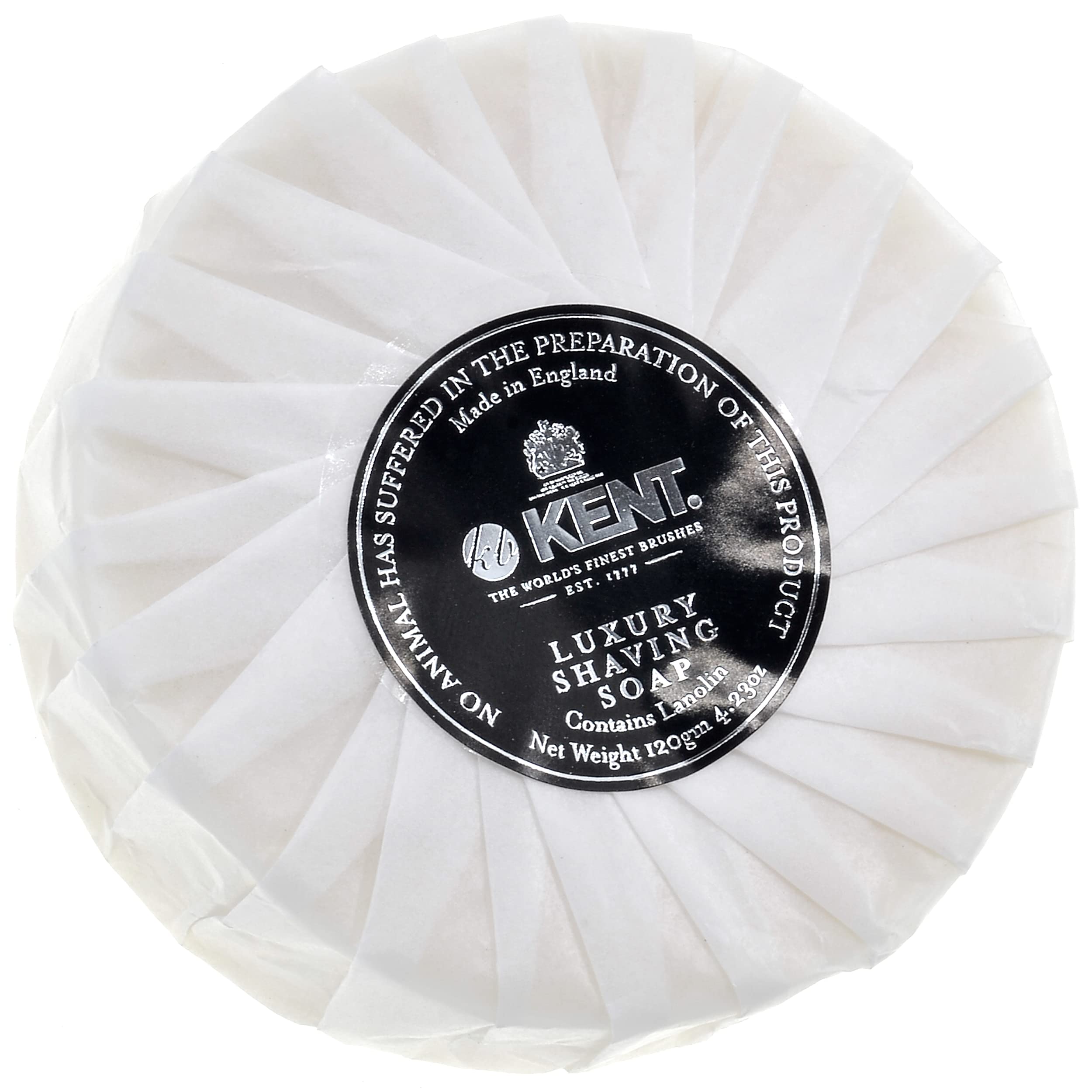 Kent SB2 Shaving Soap Puck Shaving Soap Refill for Men for Shaving Soap Bowl Use with Shaving Brush for Men, Luxury Shave Barber Soap Made with Extracts of Lavender, Pine, and Clove, Made in England