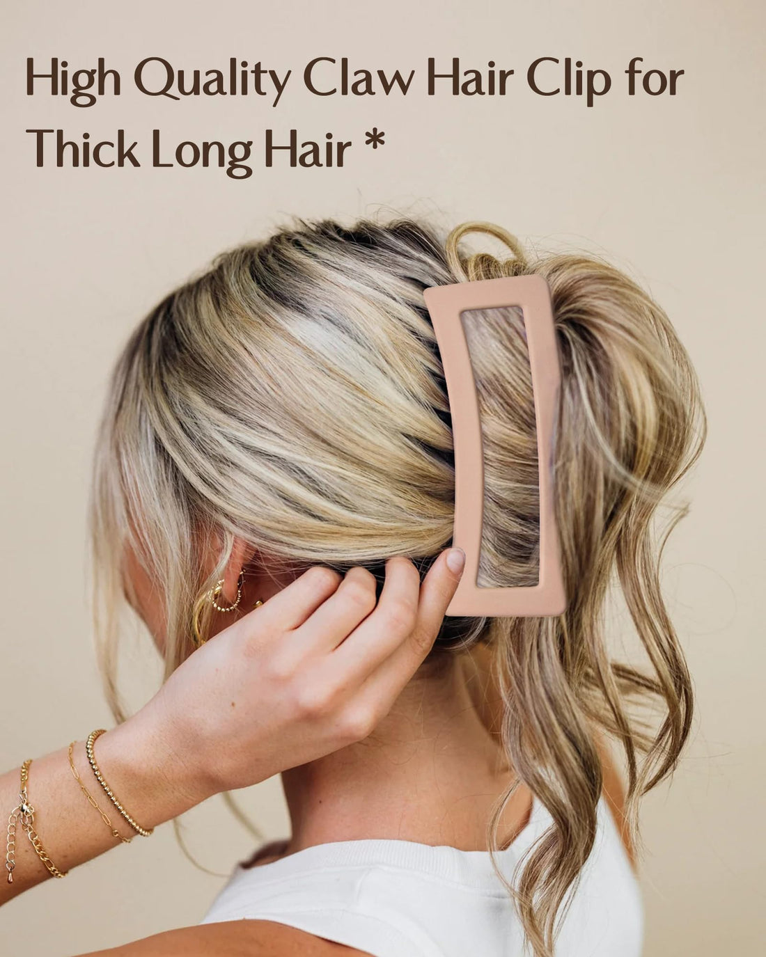 Yanibest 3 Pack Hair Clips for Women 5.1 Inch Large Claw Clips for Women Thick Curly Hair, Big Matte Banana Strong Hold Jaw Clips