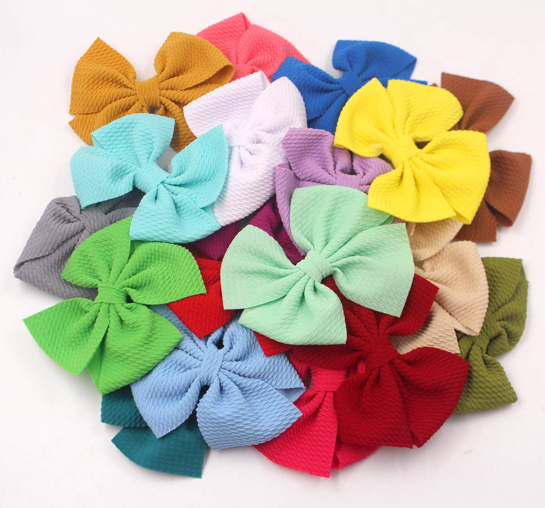 CÉLLOT 40 Pieces 4 Hair Bows Alligator Hair Clips for Baby Girls Toddlers Children Photographic Hair Accessories (20 Colors in Pairs)