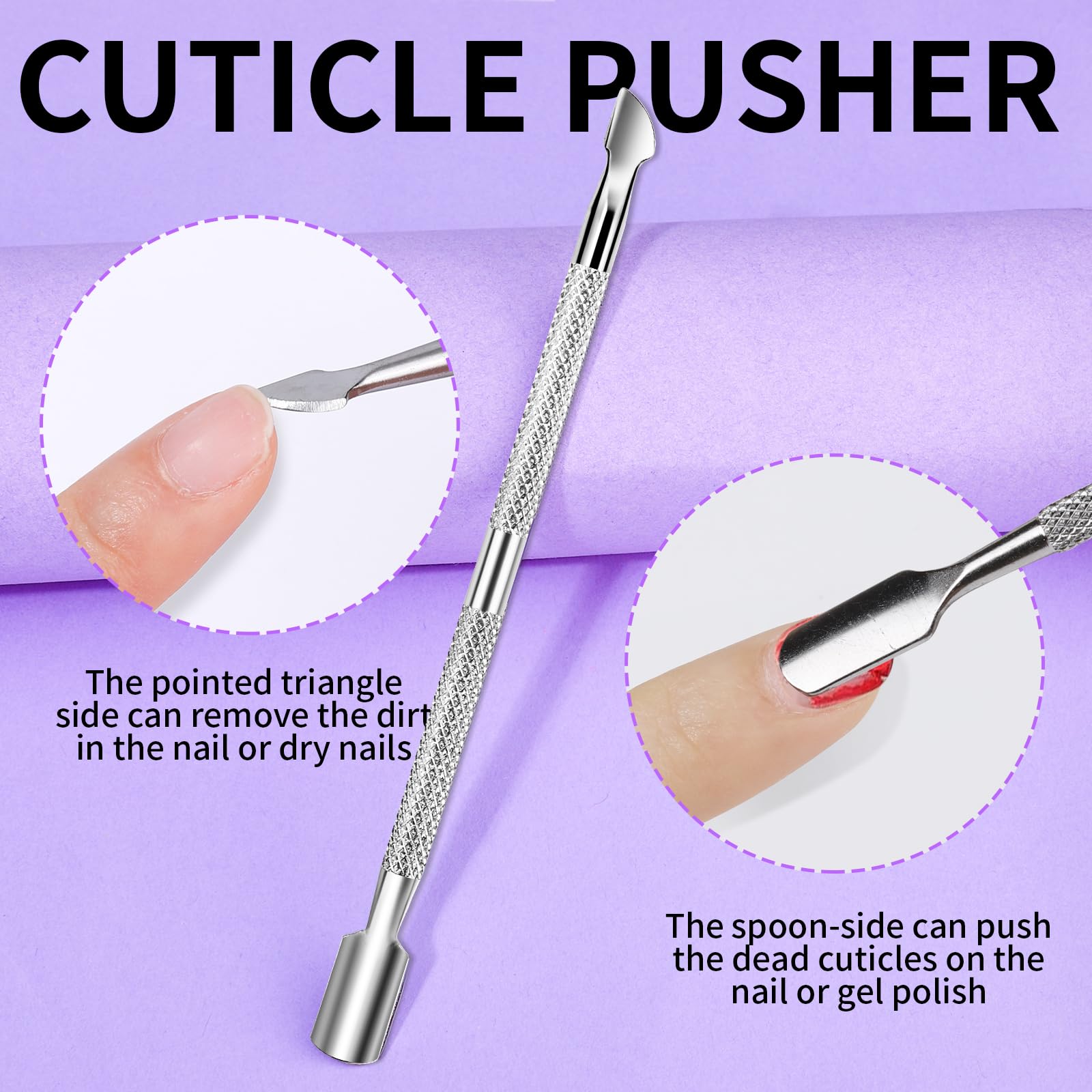 Teenitor Cuticle Remover with Cuticle Pusher and Cuticle Cutter, Cuticle Trimmer Cuticle Nippers Nail Clippers for Women, Pedicure Tools for Fingernails Toenails