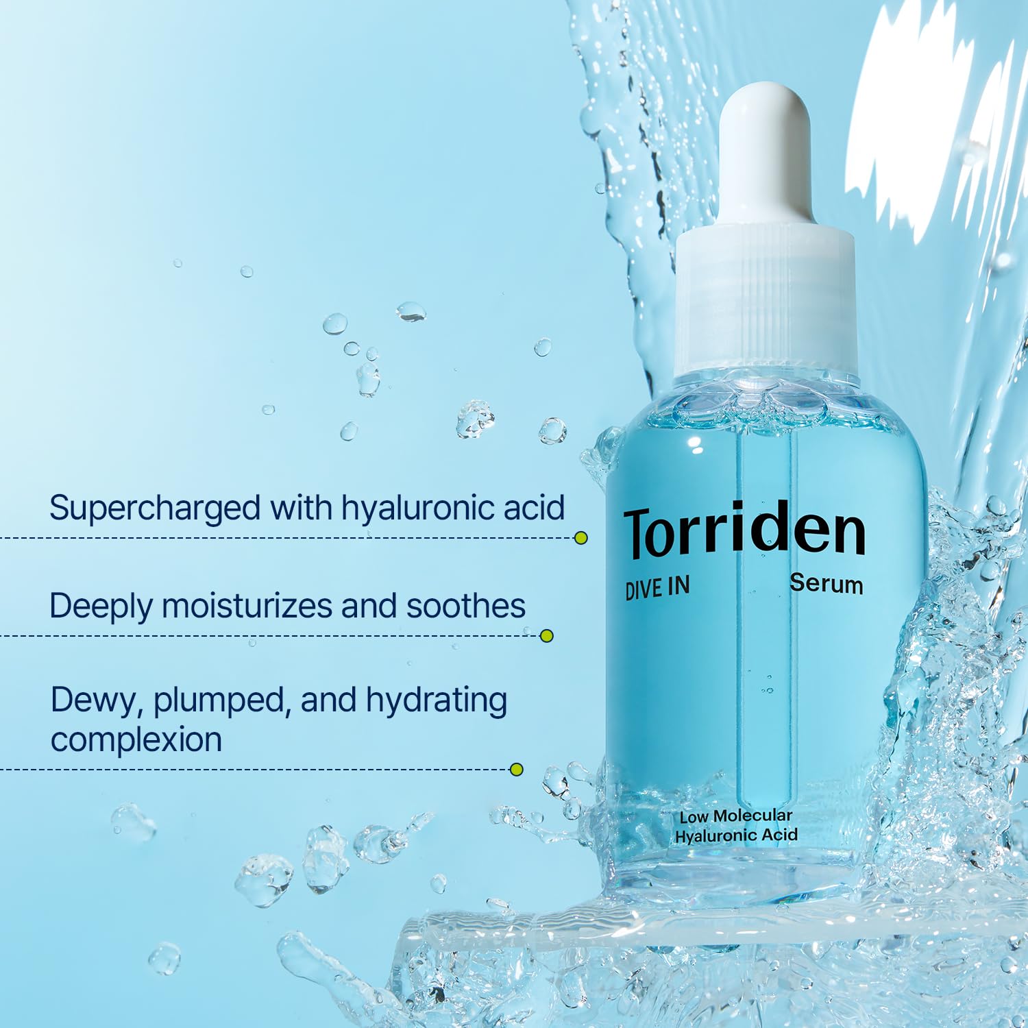 Torriden DIVE IN Hyaluronic Acid Serum 50ml (1.69 fl.oz.) | Deep Hydration to Get Glow Skin | Hyaluronic Acid, Panthenol, Allantoin | Korean Facial Serum