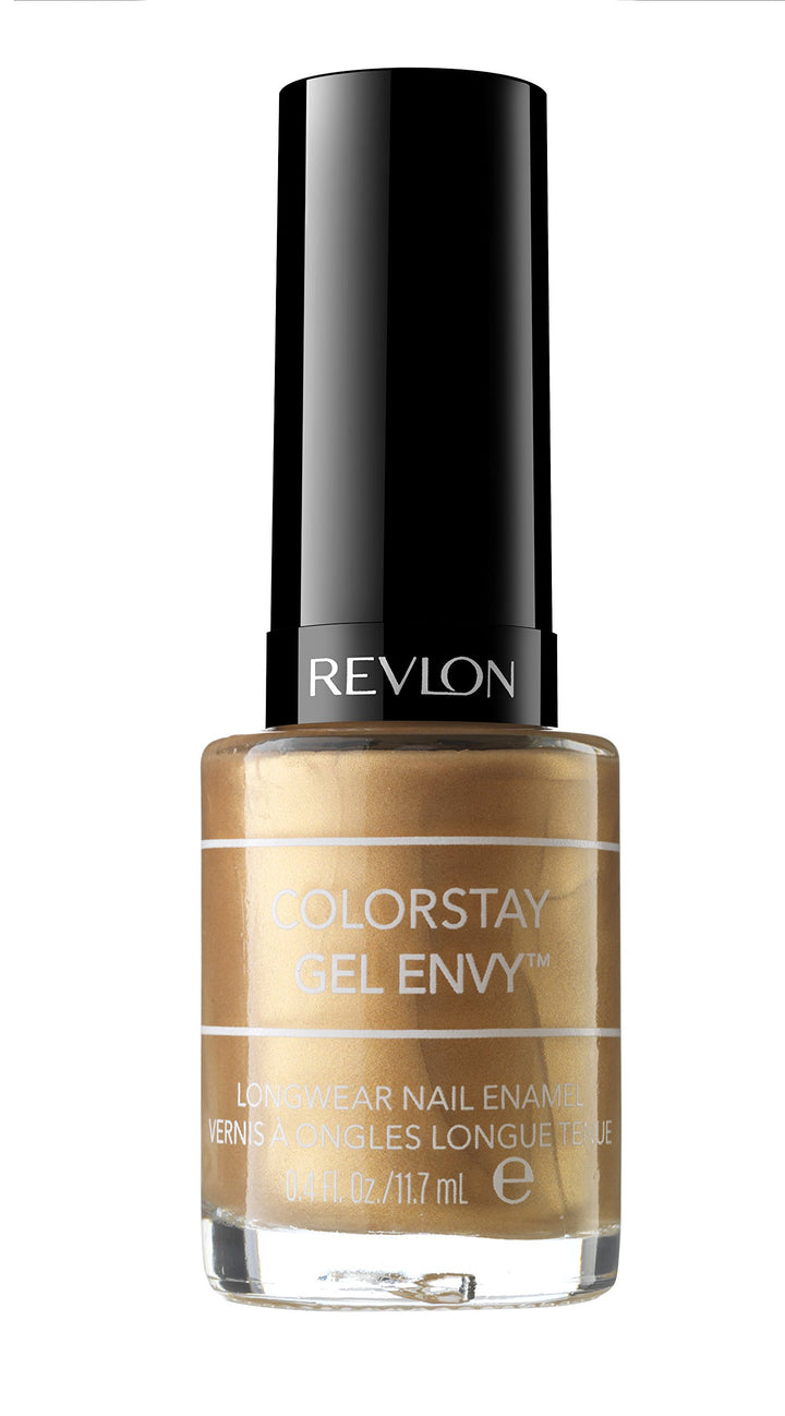 Revlon ColorStay Gel Envy Longwear Nail Polish, with Built-in Base Coat & Glossy Shine Finish, in Nude/Brown, 200 Jackpot, 0.4 oz