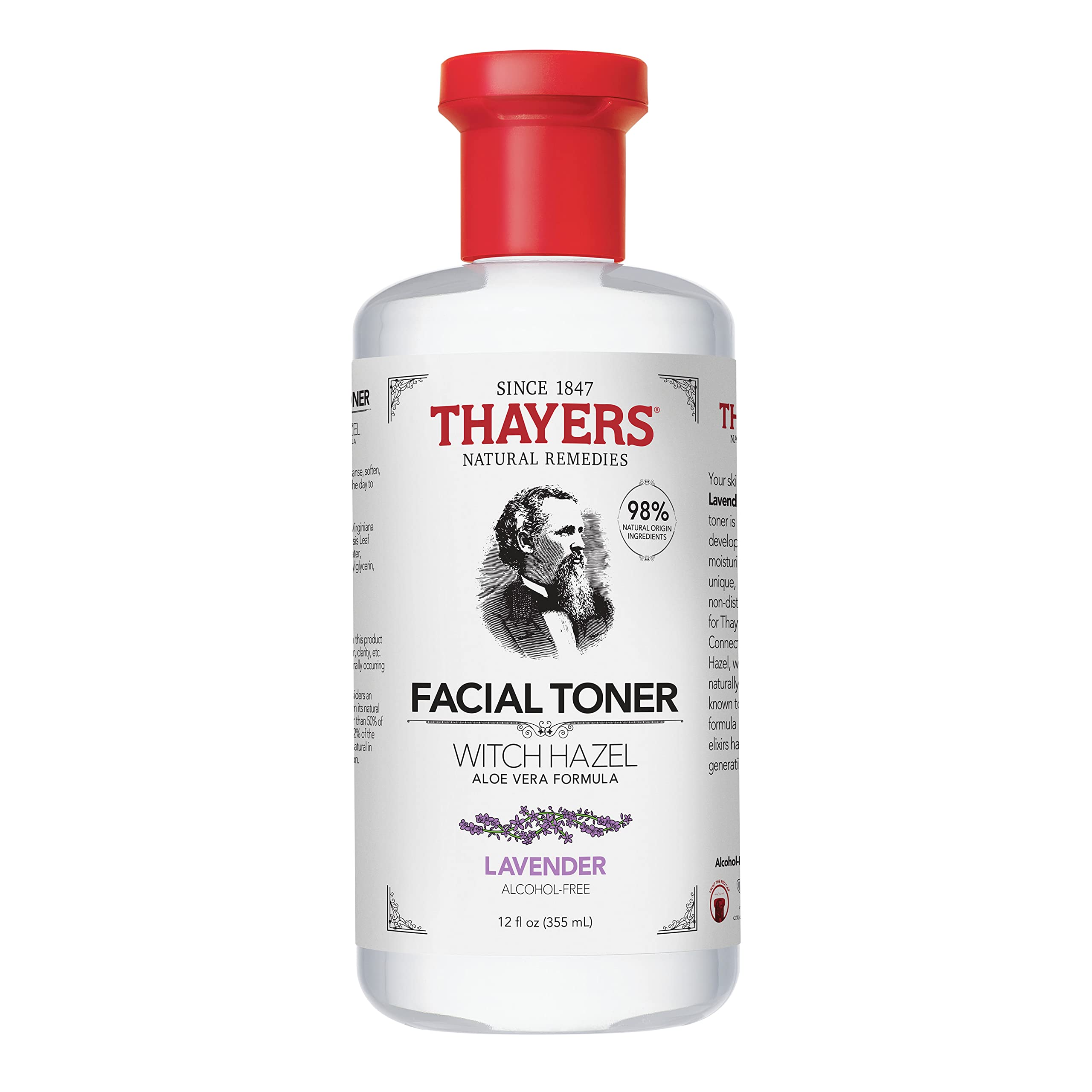 Thayer's Alcohol Free Witch Hazel with Organic Aloe Vera Formula Toner, Lavender 355ml