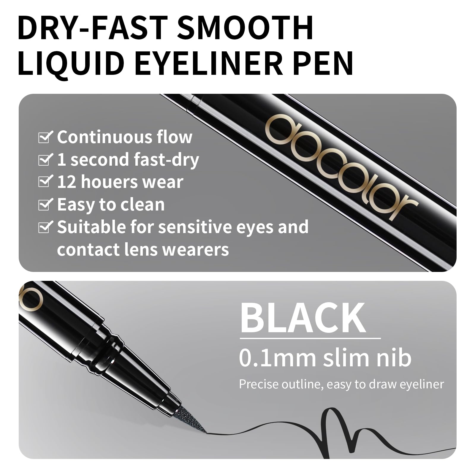 Docolor Waterproof Liquid Eyeliner Eye Liner Gel Black