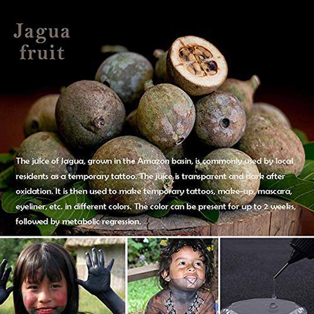 Jacknb Temporary Tattoo Kit, Semi Permanent Tattoo Jagua Gel Freehand Ink Temp Tattoos for Women Kids Men Body Art Painting DIY Fake Tattoos Freckles 40 Pcs Tattoo Stencils - 2 Bottles (1oz)