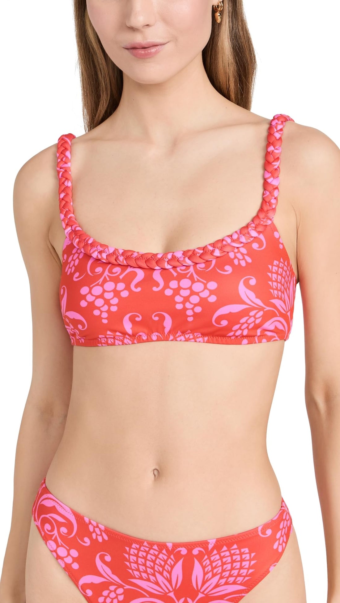 Rhode Women's Bibi Bikini Top, Anjuna, Print, Red, XS