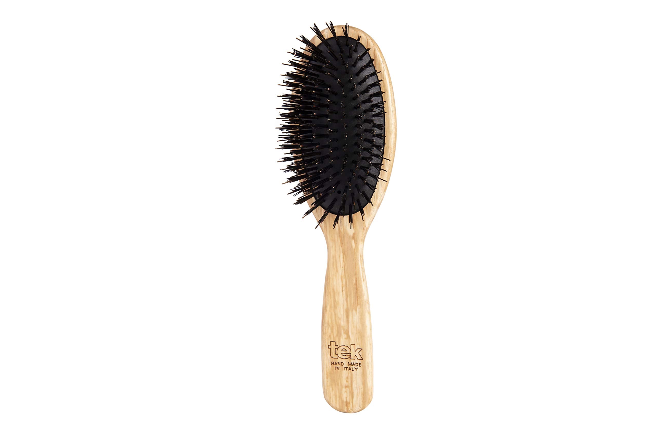 Tek big oval hairbrush with nylon and cruelty-free bristles - Handmade in Italy