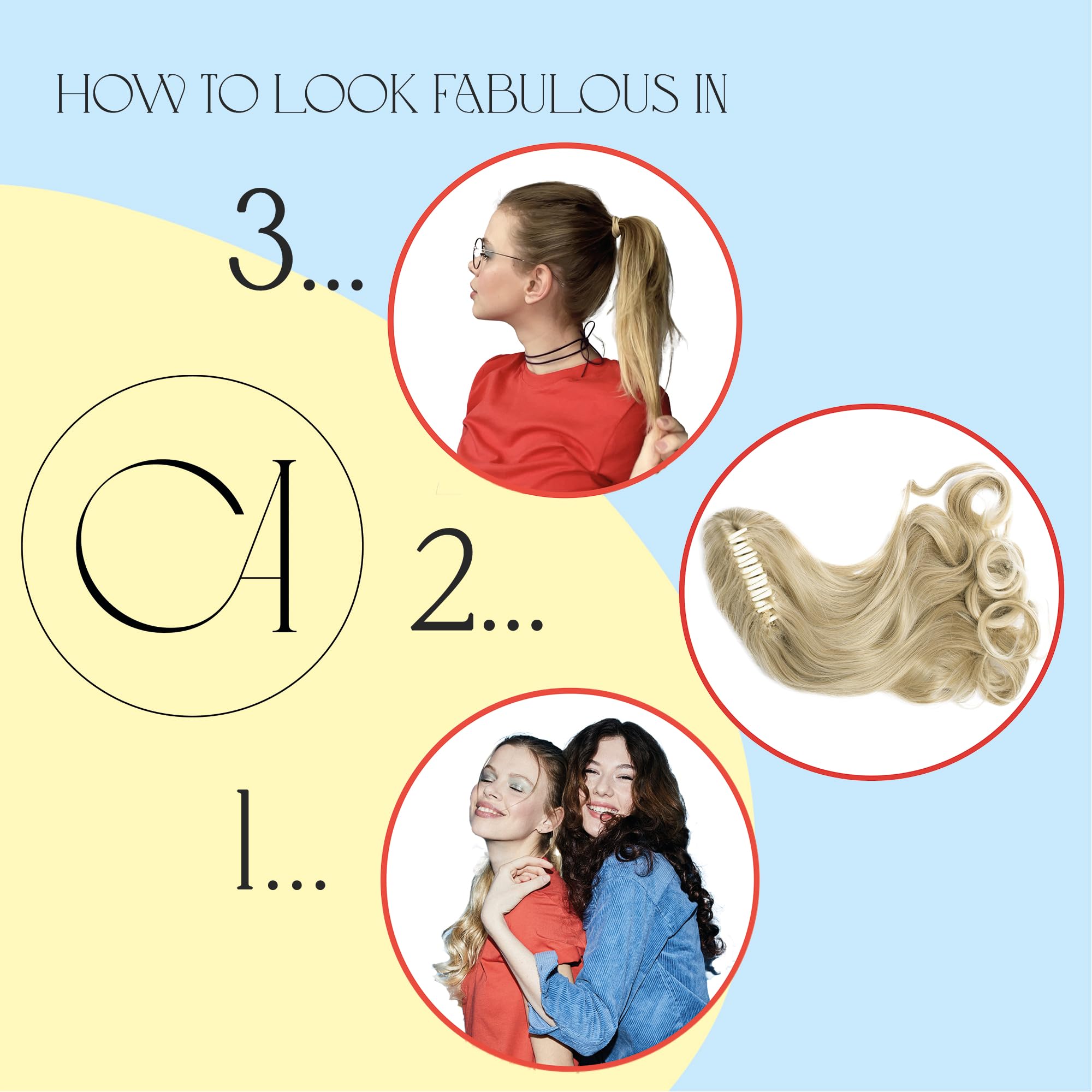 dirty blonde mix #27T613 H32b : PRETTYSHOP 24 Hair Piece Pony Tail Extension Very Long & Voluminous Curly Or Wavy Heat-Resisting H32b