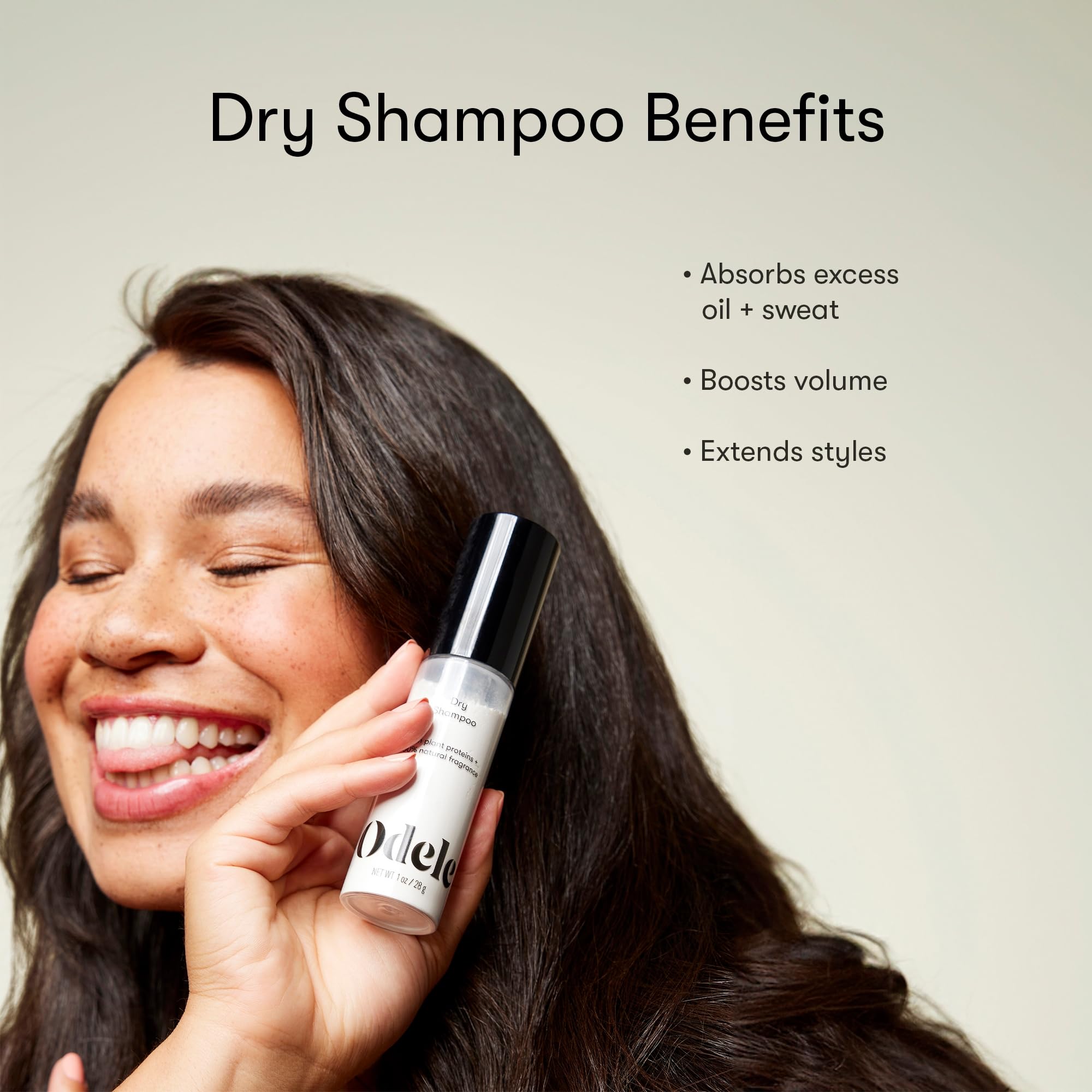 Odele Dry Shampoo, Oil-Absorbing Powder to Revive Volume for All Hair Types & Textures, 1 oz