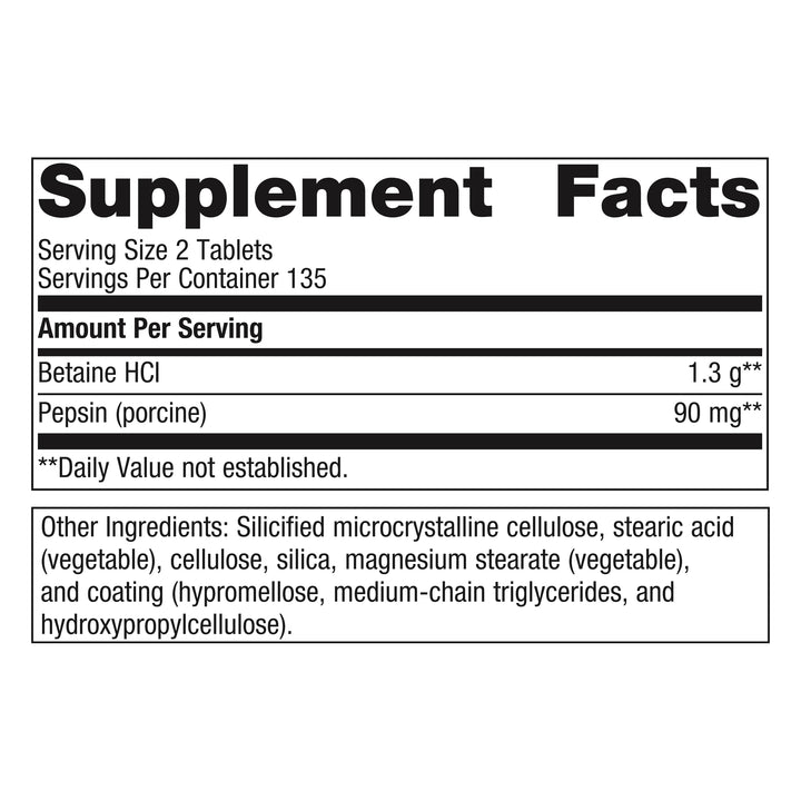 Metagenics SpectraZyme Betaine HCI + Pepsin - Supports Stomach Health & Aids in Digestion* - with Betaine HCl & Pepsin - Proteolytic Digestive Enzyme* - Non-GMO - 135 Servings - 270 Tablets