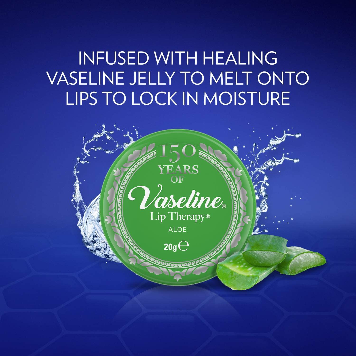 Vaseline Lip Therapy | Vaseline Lip Balm | Lip Moisturizer for Very Dry Lips | Aloe | 20g
