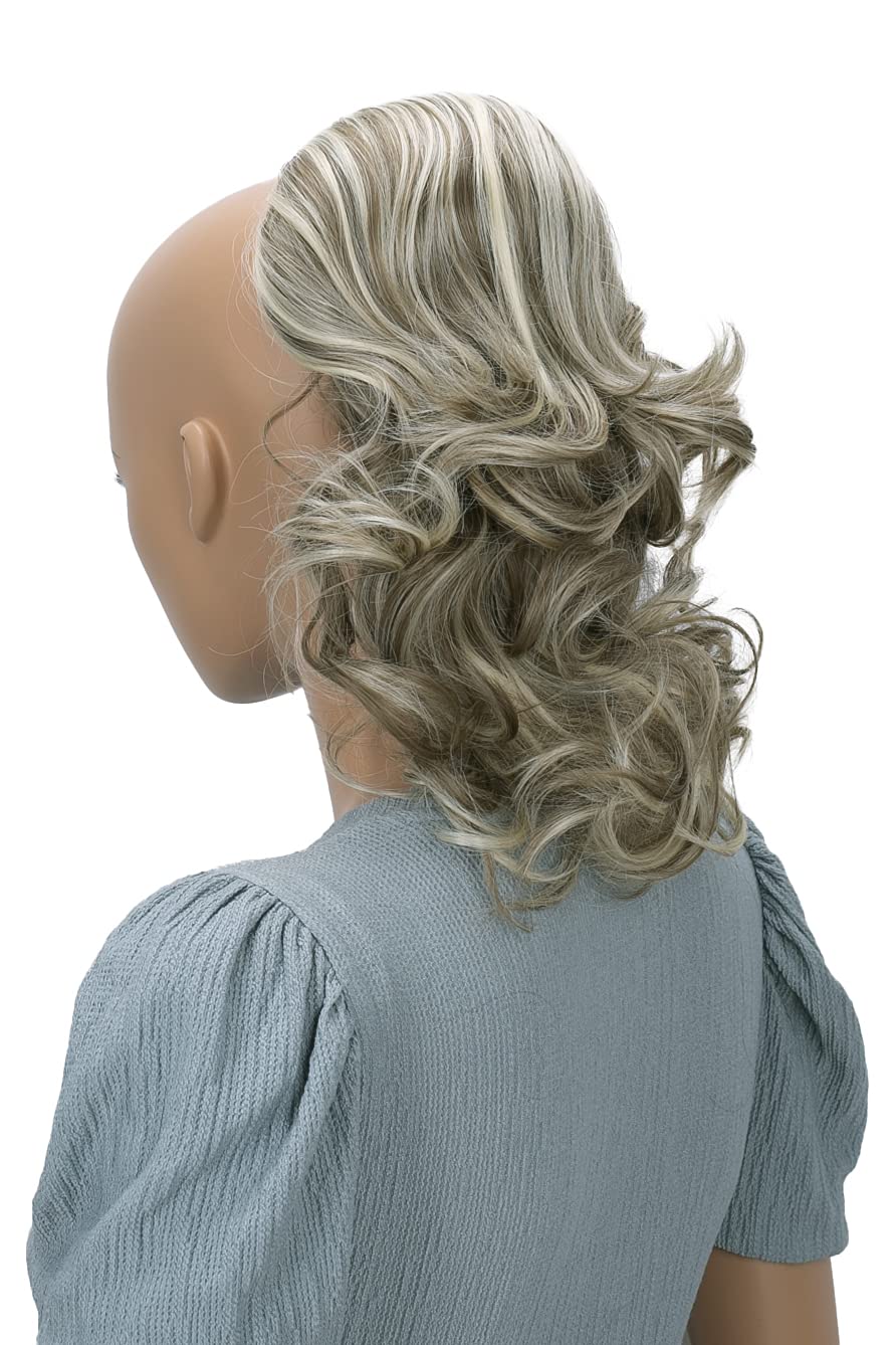 PRETTYSHOP Hair Piece Ponytail Drawstring Extension Wavy Voluminous Nature Looking Heat-Resisting 16 ash brown/light blonde mix # 18TH613A PH220