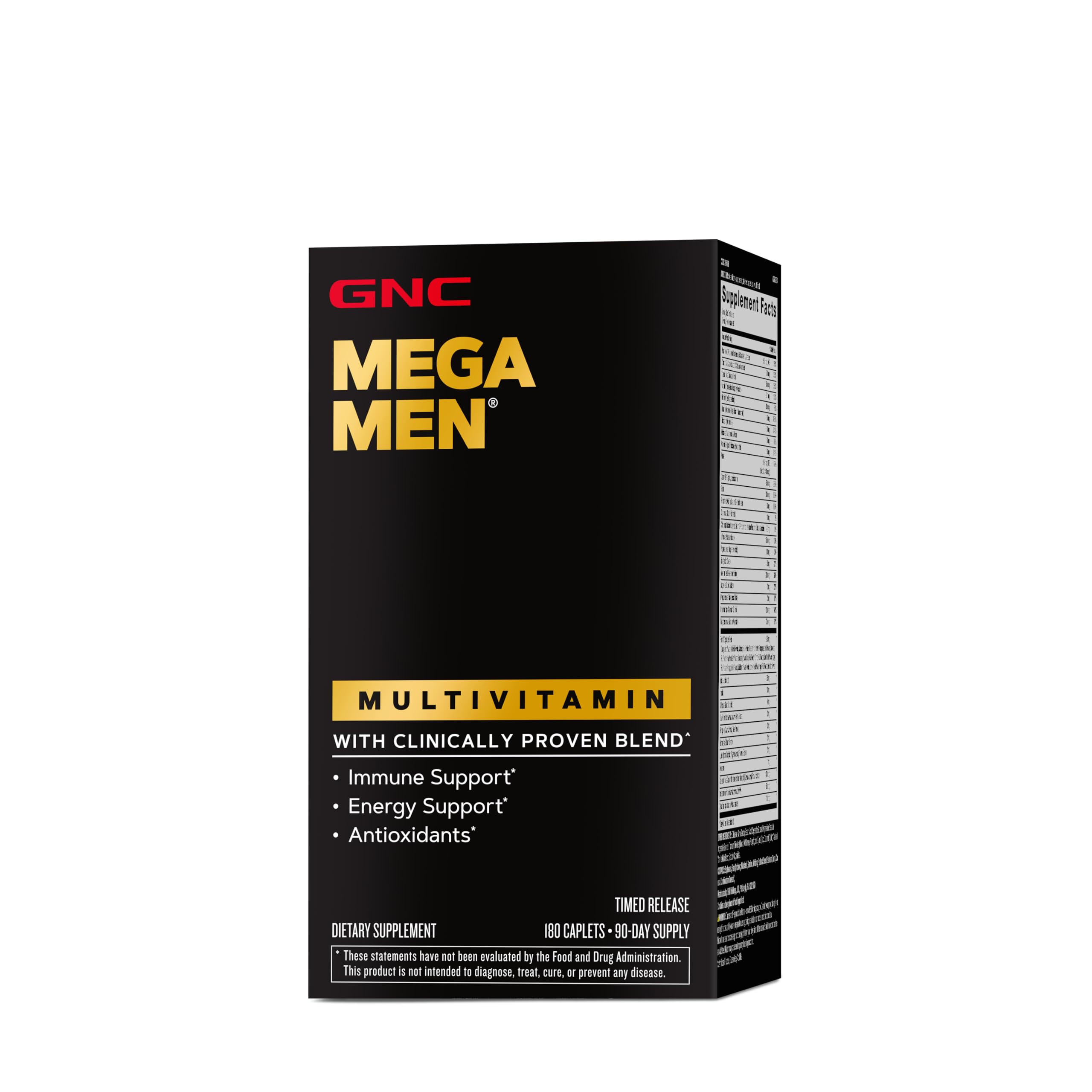 GNC Mega Men Multivitamin | Antioxidants, Heart Health, and Immune Support | 180 Count