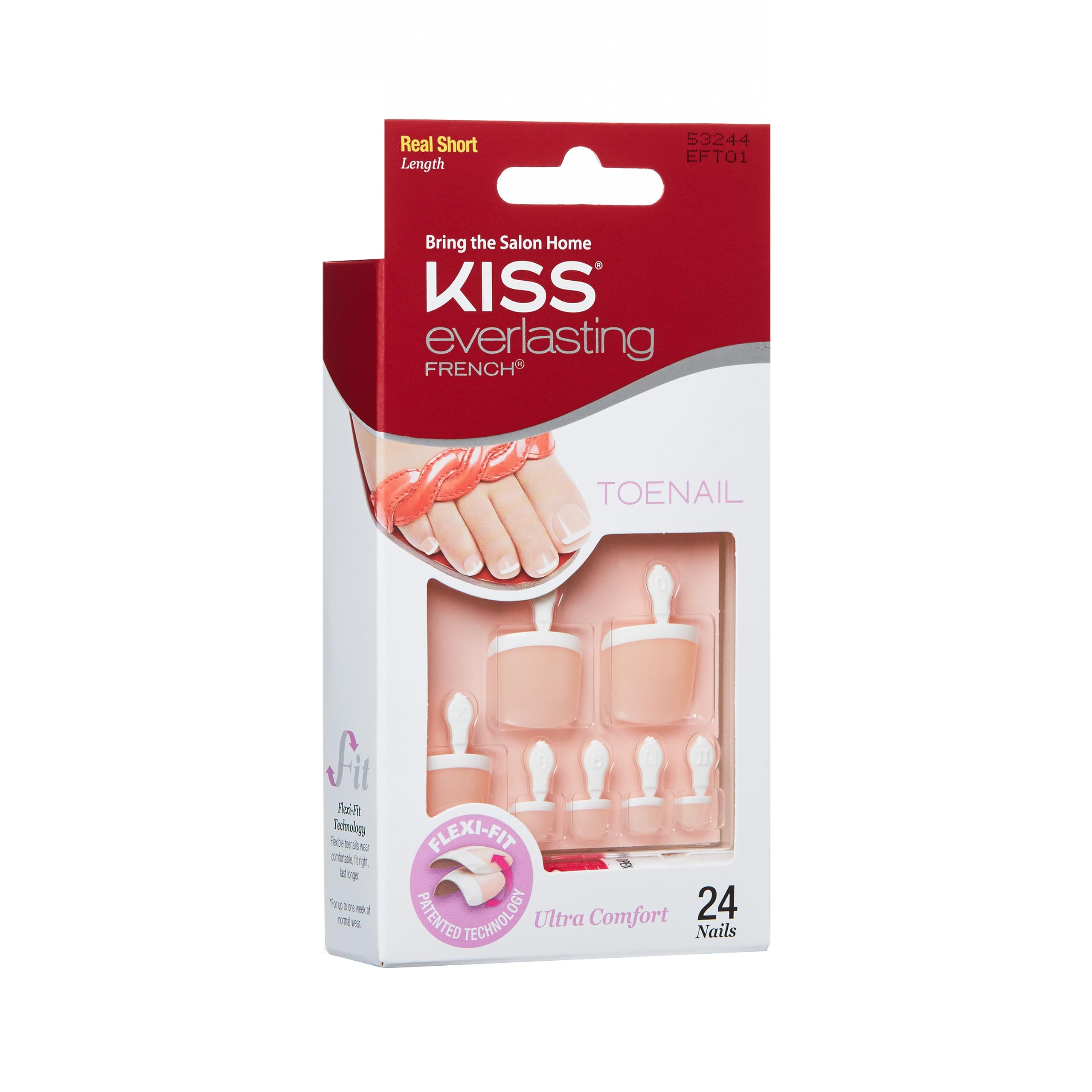 Kiss Everlasting French Toenail Limitless Kit, 0.07 Pound