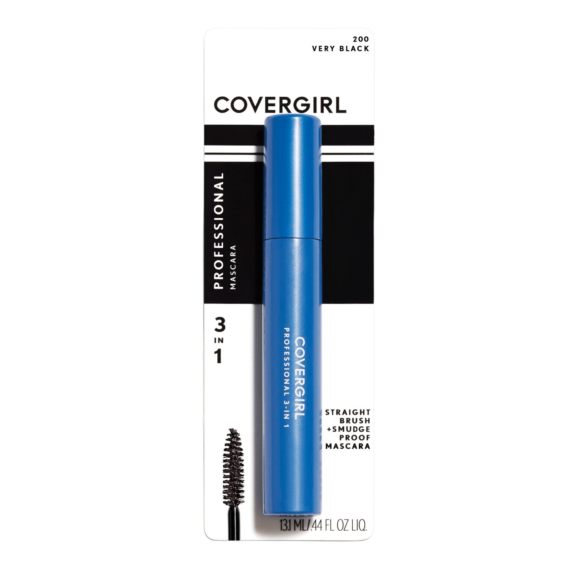 .3 oz : COVERGIRL Professional Mascara Regular Brush Very Black 200 .3 Fl Oz (Packaging may vary)