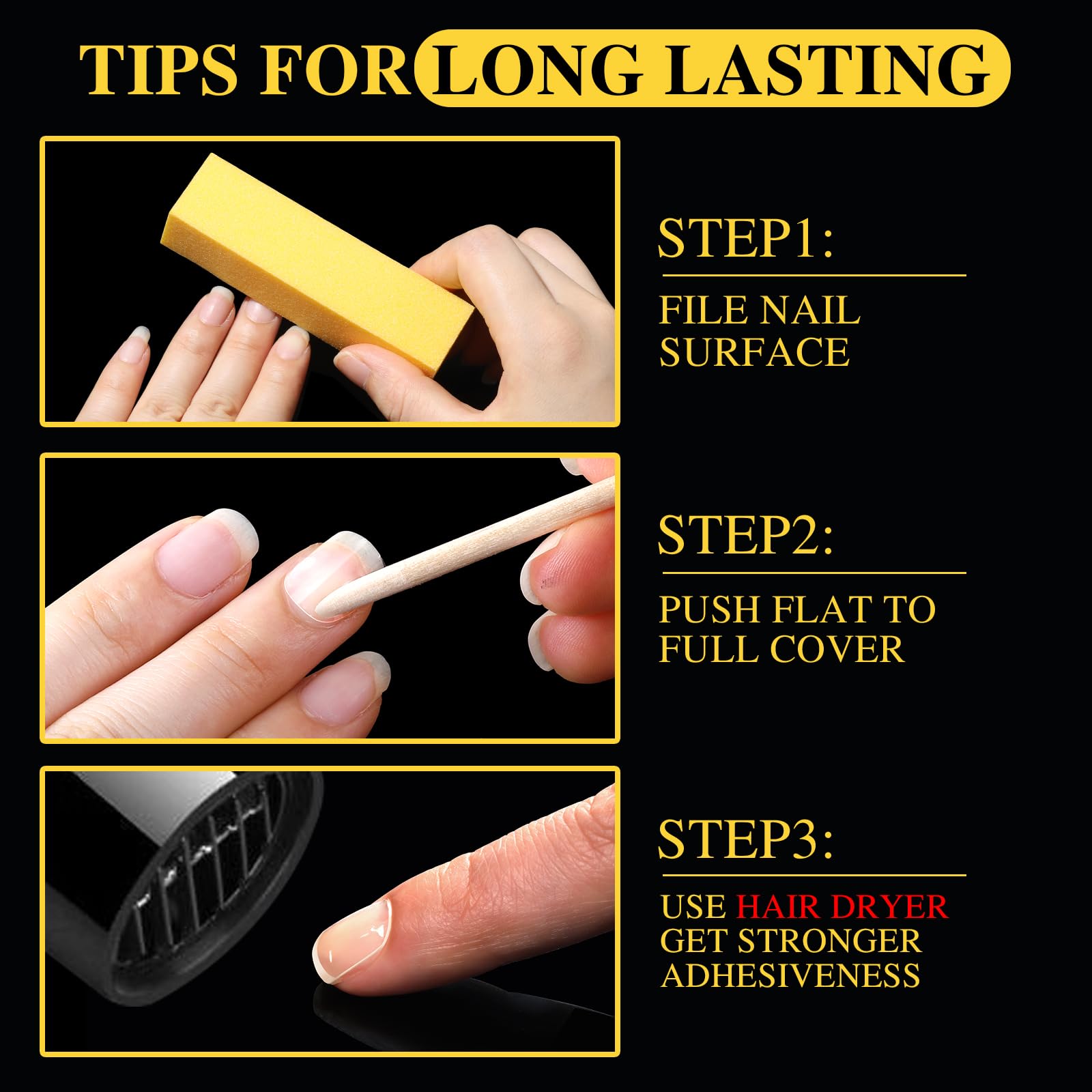 Teenitor 300pcs Nail Adhesive Tabs for Press on Nails, 15 Sizes of Nail Sticky Tabs for Nails Press on Nail Stickers, Nail Glue Stickers Press on Sticky Tabs, 20 Sheets