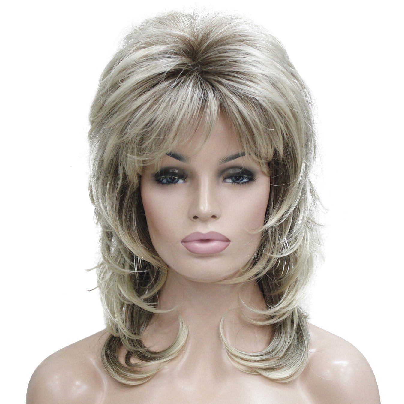 R10/26 2 Toned Blonde : Lydell Long Soft Shaggy Layered Blonde Ombre Classic Cap Full Synthetic Wig Wigs (R10/26 2 Toned Blonde)