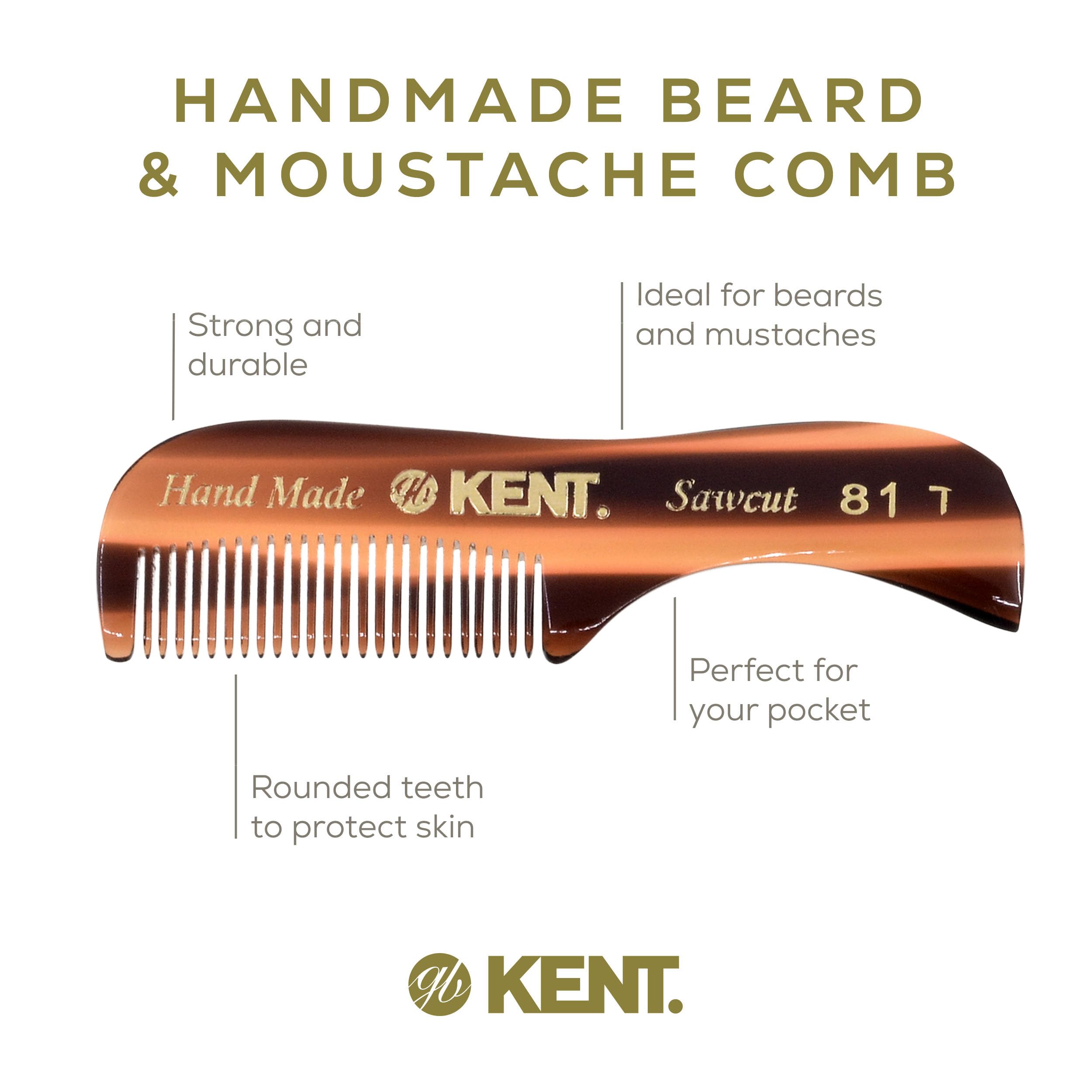 Kent Men's Handmade Comb, Set of 3