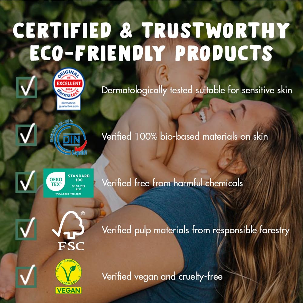 Eco by Naty Premium Disposable Baby Diapers for Sensitive Skin, Size 5, 6 Pack of 22 (132 Diapers) (Chemical, dioxin, Fragrance Free)