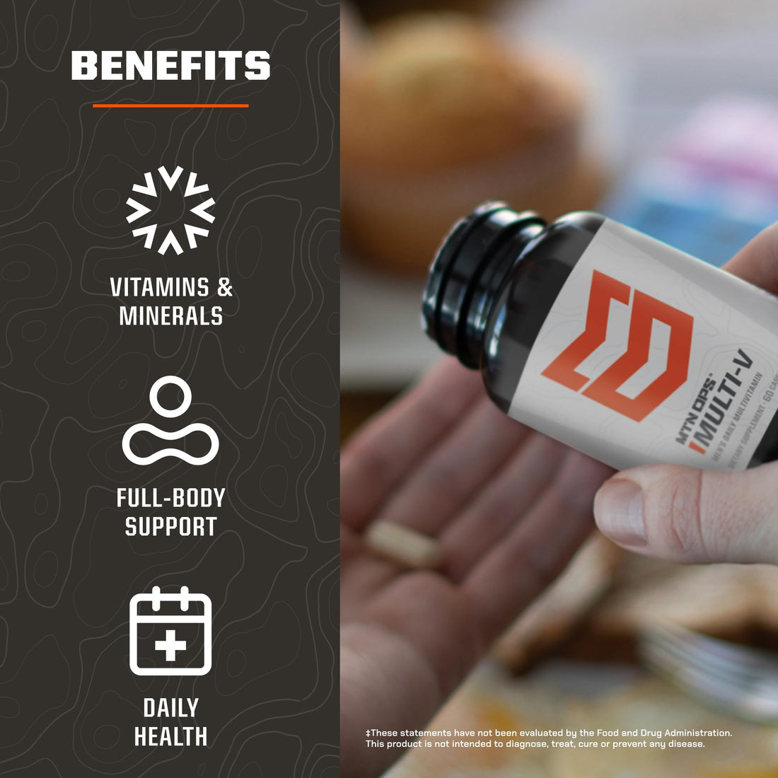 MTN OPS Multi-V Womens Multivitamin Vegetarian Capsules, Essential Daily Vitamin Complex, 60 Capsules, 30 Day Supply