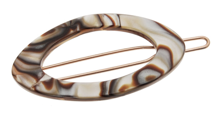 France Luxe Narrow Oval on Tige Boule Barrette - Onyx