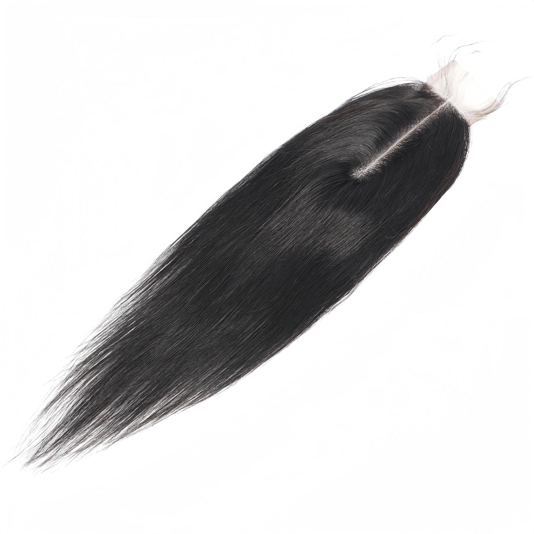 Risbaer 18 Inch: Brazilian Straight Remy Hair 2X6 Lace Closure With Full End Natural Color 100% Human Hair Middle Part Bleached Knots (18 Inch)