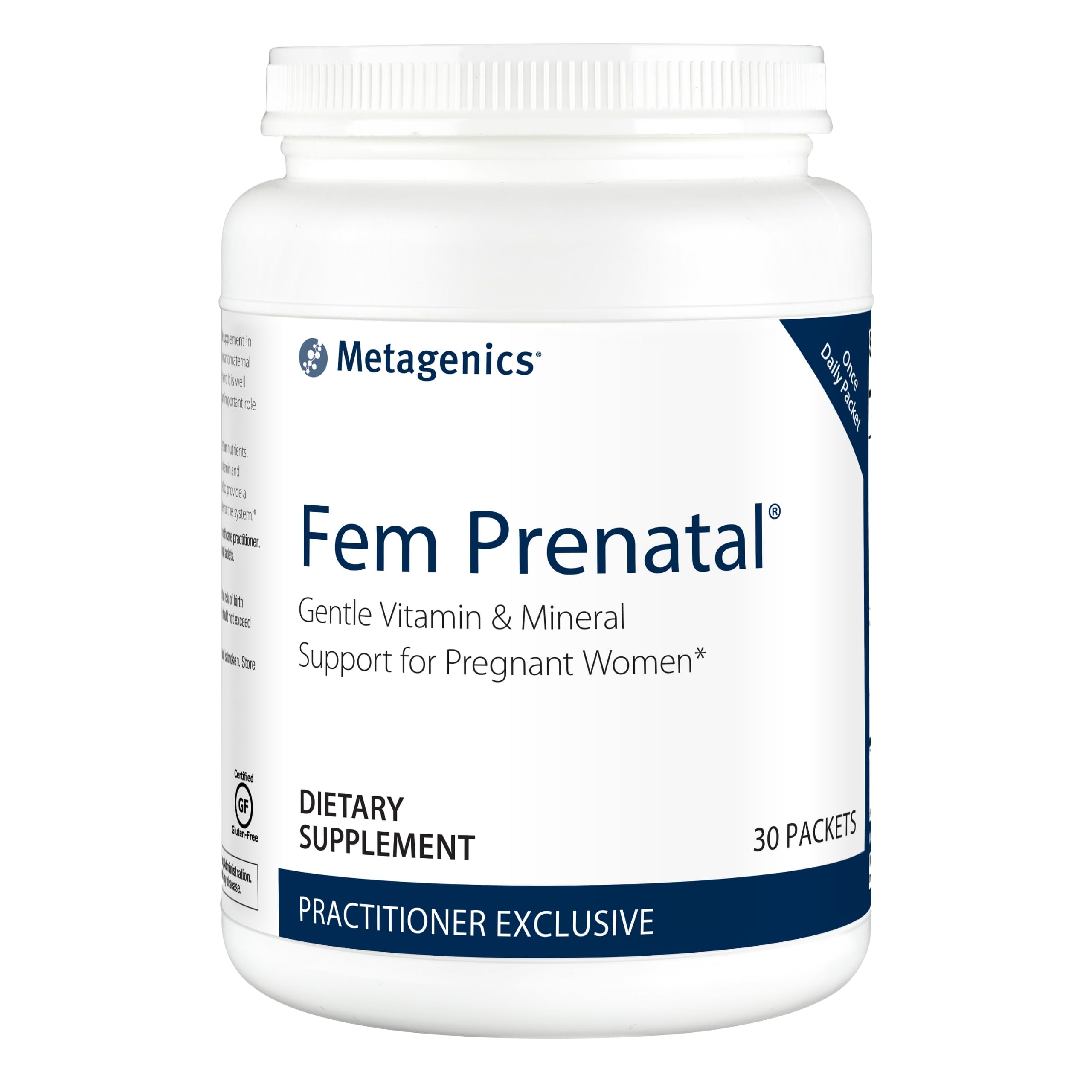 Metagenics Fem Prenatal - Prenatal Vitamin & Minerals Supplement* - Prenatals for Women* - with Vitamin C, Iodine & Biotin - Multivitamins Gentler to The System - 30 Packets
