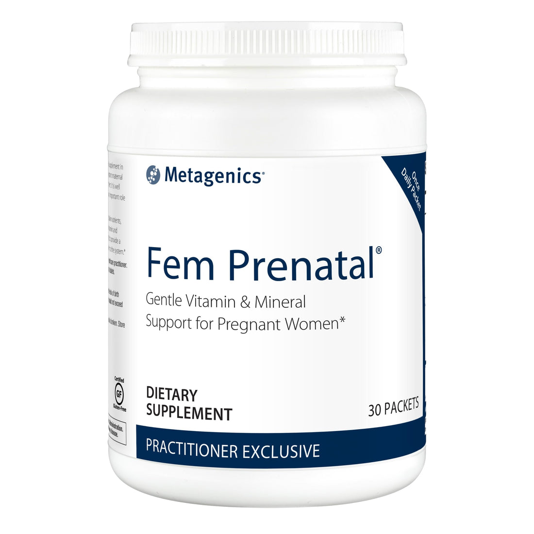 Metagenics Fem Prenatal - Prenatal Vitamin & Minerals Supplement* - Prenatals for Women* - with Vitamin C, Iodine & Biotin - Multivitamins Gentler to The System - 30 Packets