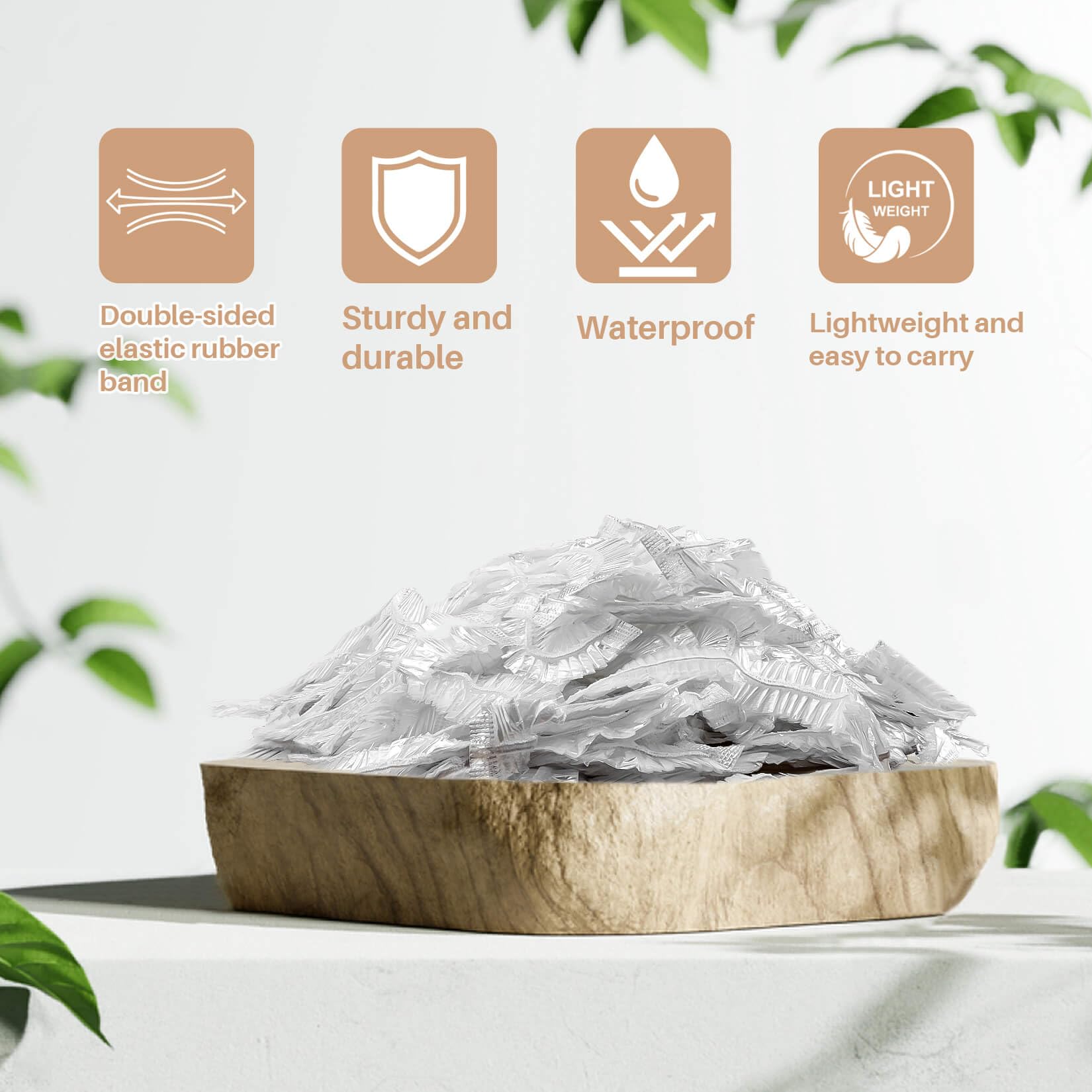 MAQIHAN 100 Disposable Shower Caps Unisex - Large Plastic Hair Caps for Deep Conditioning Shower Cap Reusable Waterproof for Women Men Hair Treatment Bath Cap for Long Hair Travel Essentials