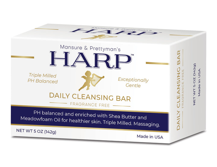 HARP Sensitive Skin Body Wash Bar | pH Balanced (Slightly Acidic) | 100% Syndet | Moisturizing Shea Butter | Non-Comedogenic | Soap-Free, Lye-Free. FRAGRANCE FREE (No Masking agents added)