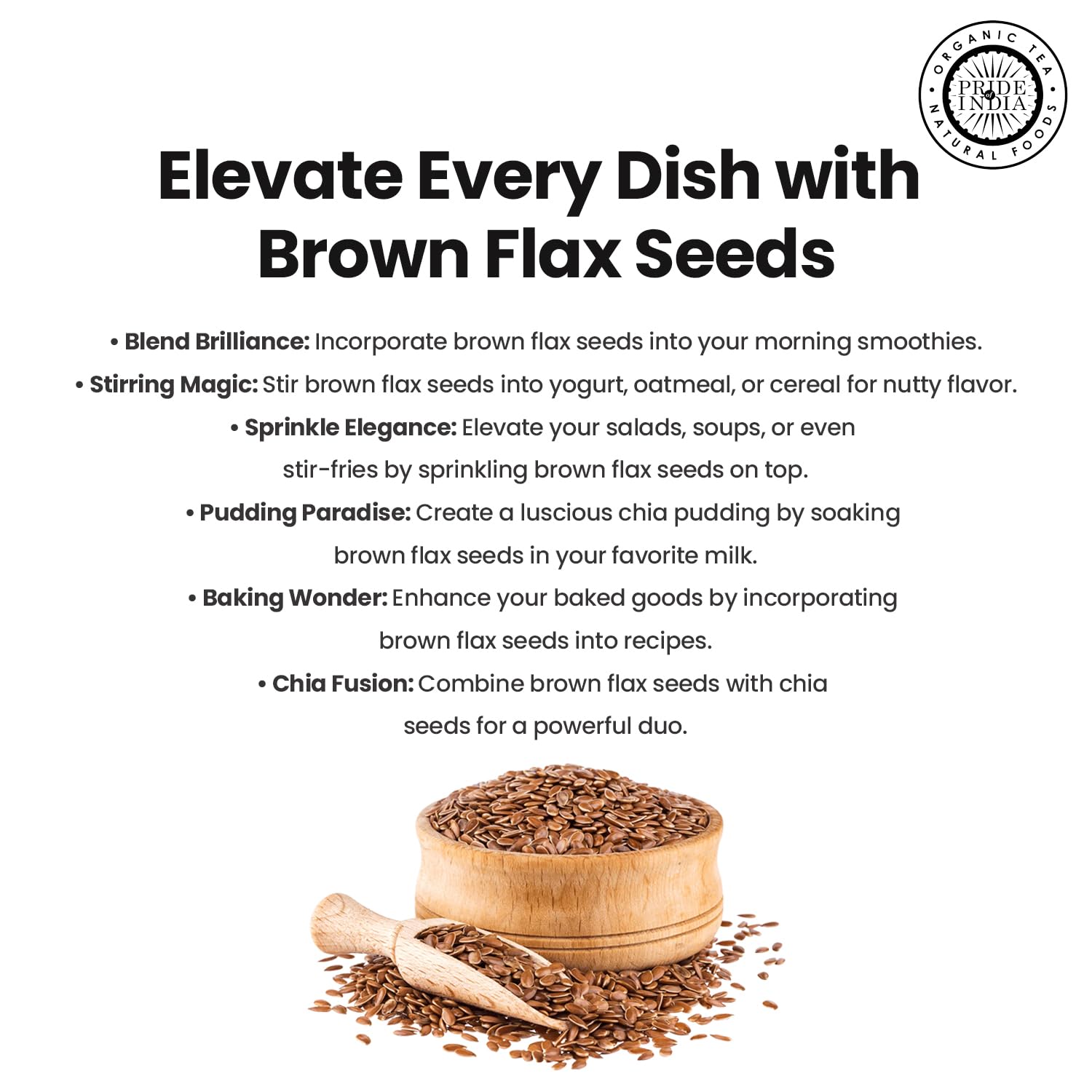 Pride Of India - Brown Flax Seed Omega-3 & Lignan Superfood, 1.25 lbs Jar