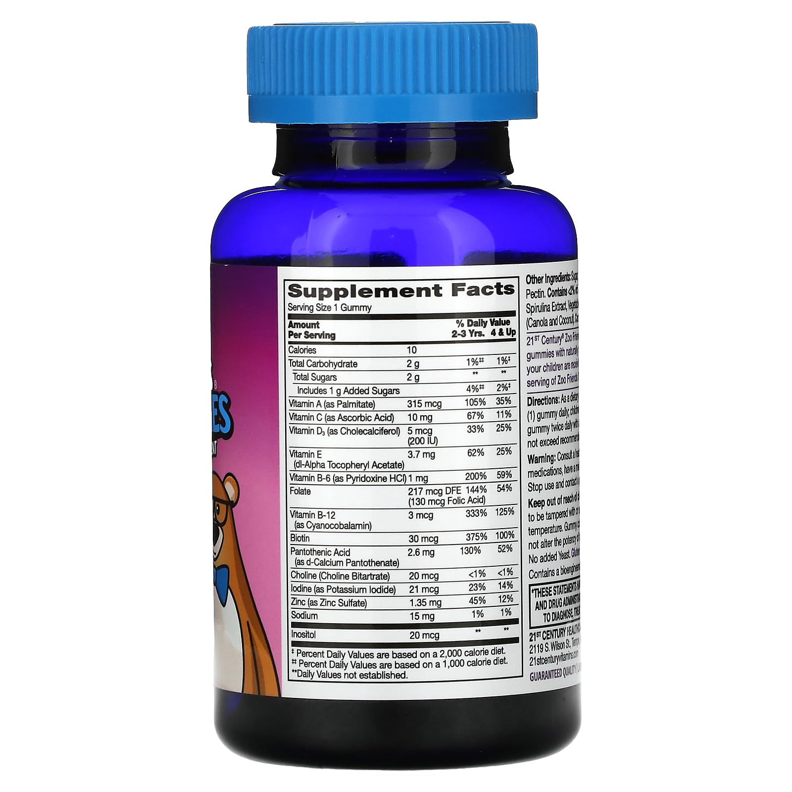 21st Century Zoo Friends Multi Gummies, Fruit 60 Count