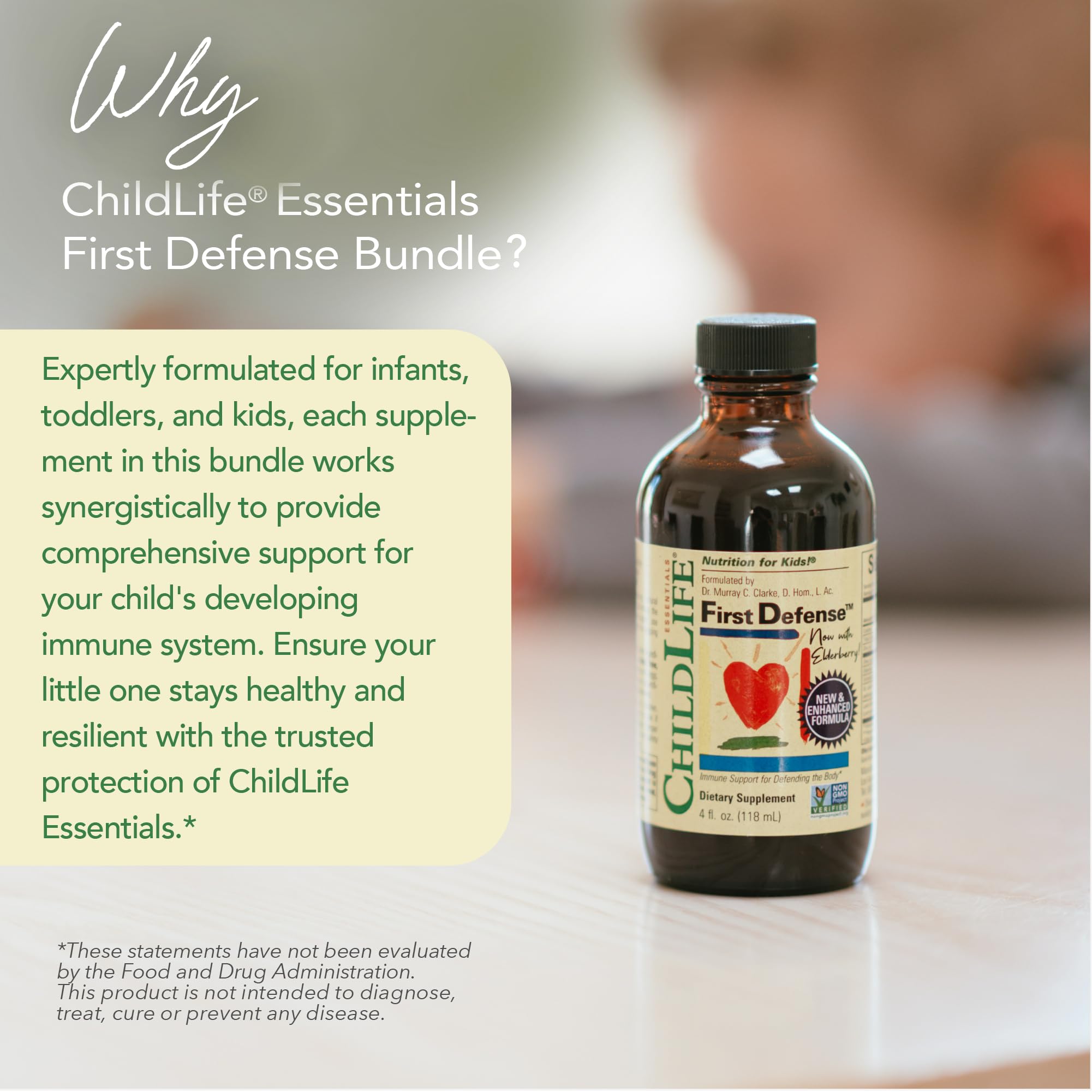 CHILDLIFE ESSENTIALS Immune Support 3-Pack - Liquid Vitamin C, First Defense, and Echinacea - Immune Boosting Supplements for Infants, Toddlers, and Kids
