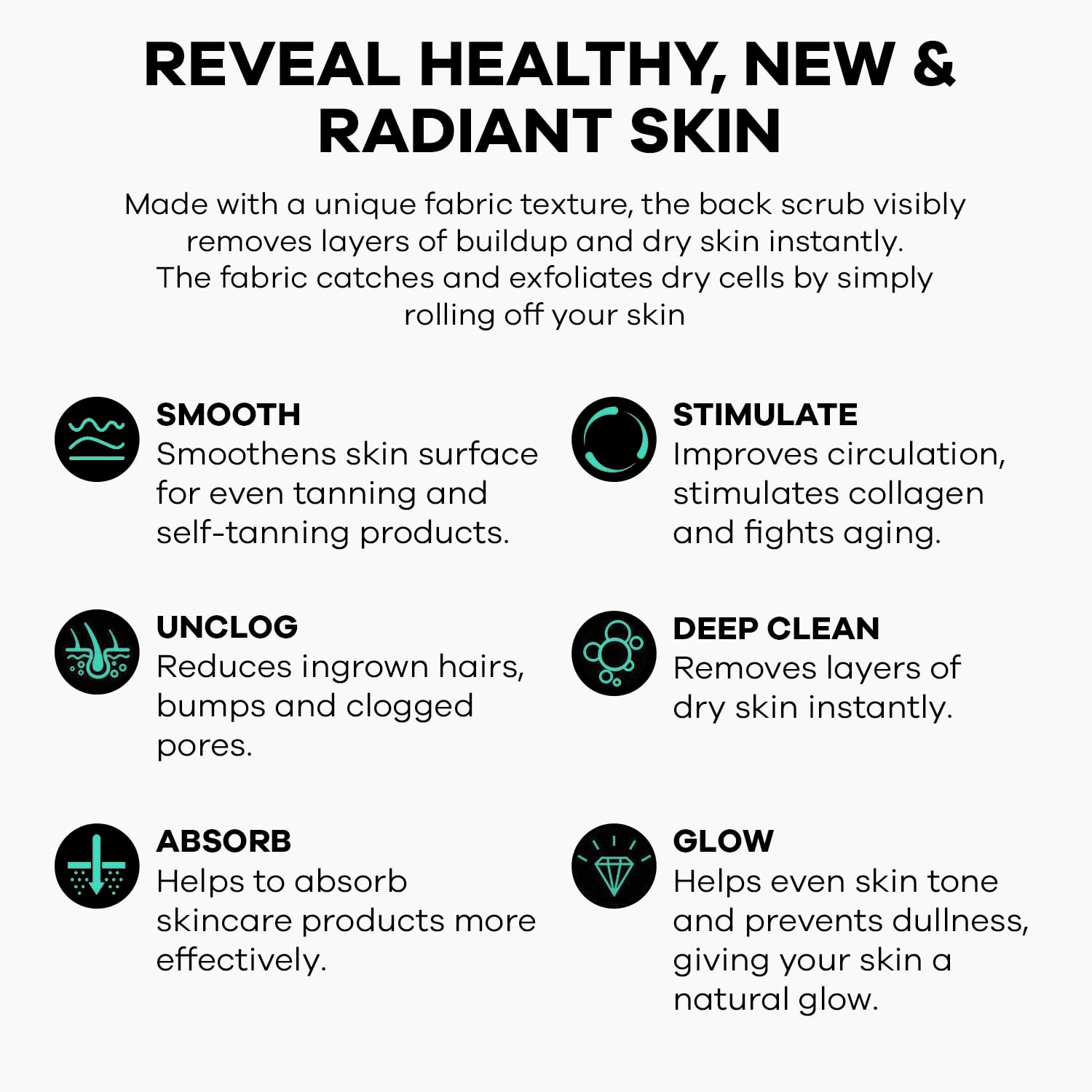 Dermasuri Deep Exfoliating Back Scrubber -Bath & Shower Back Scrub - Body Exfoliator Scraper Tool - Deep Exfoliation Body Cleaner for Shower, 27 Long, 8 Wide