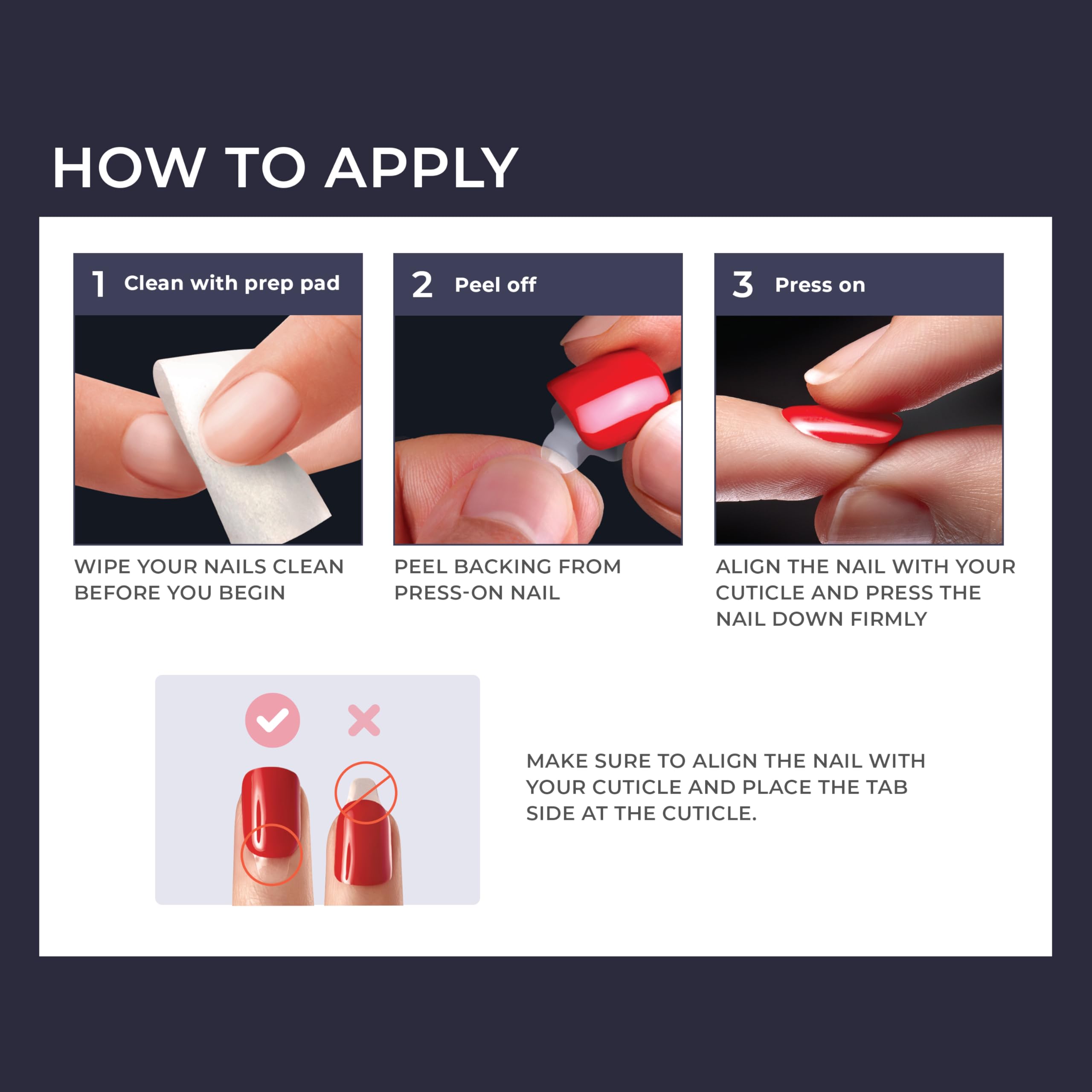 KISS imPRESS Press-On Manicure, Nail Kit, PureFit Technology, Short Press-On Nails, Square, Flawless, Includes Prep Pad, Mini File, Cuticle Stick, and 30 Fake Nails