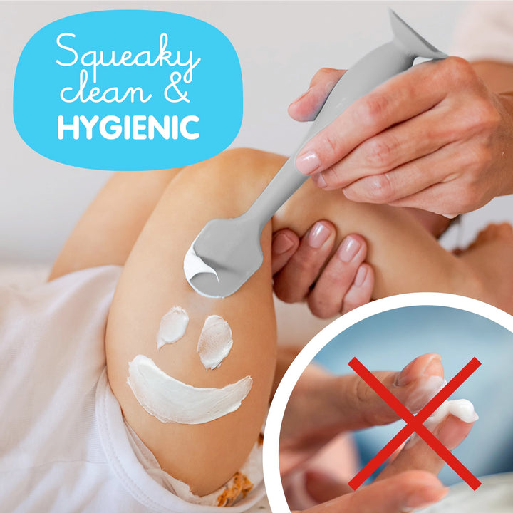 Bumco Baby Bum Brush + Mini Diaper Cream Spatula with Case - BPA-Free Butt Spatula Baby, Soft Diaper Spatula, Baby Diaper Cream Applicator, Mom-Invented Diaper Bag Essentials, Butt Spatula