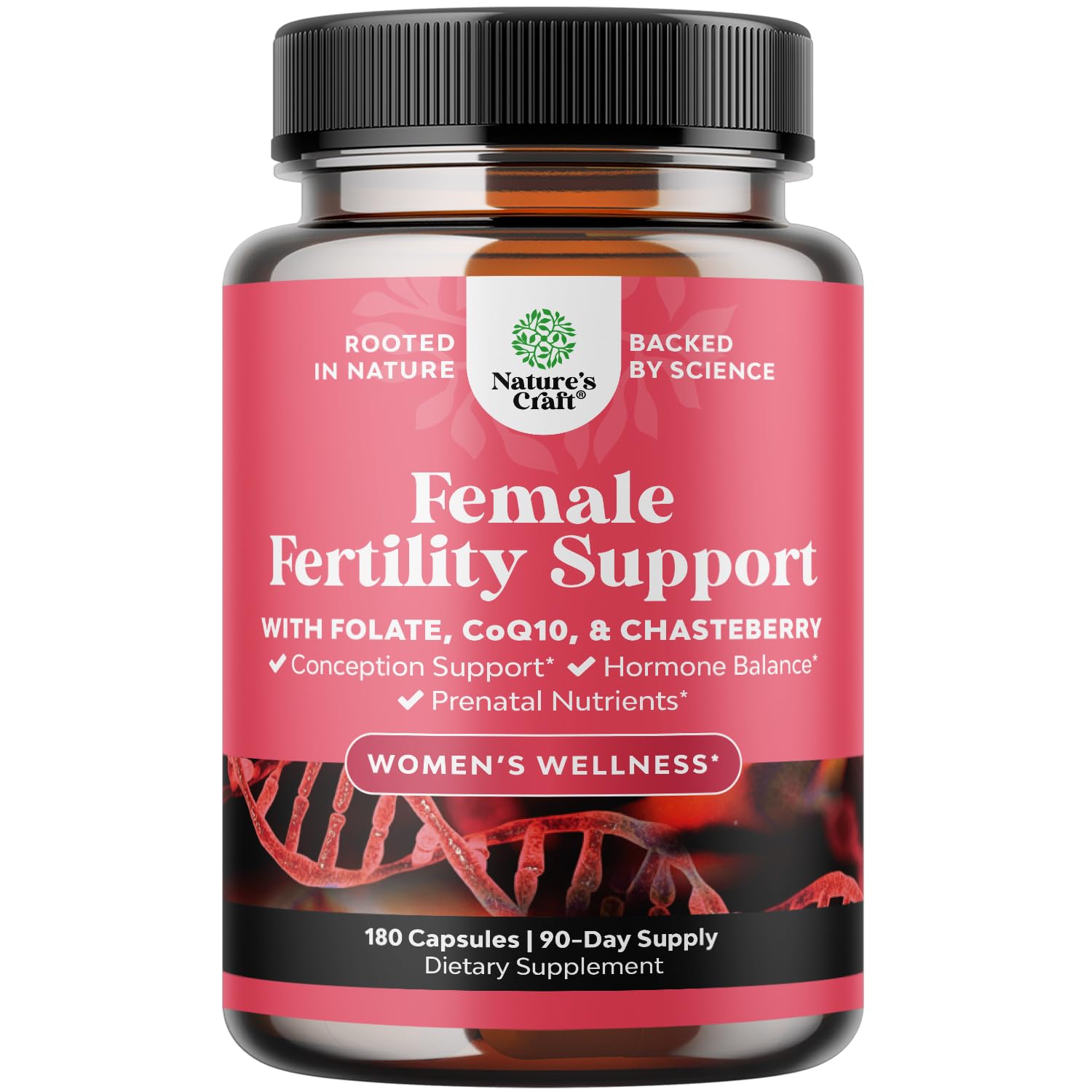 Fertility Supplement for Women with Prenatal Multivitamins - Female Fertility Support with Prenatal Choline Inositol Folate Chasteberry and CoQ10 Fertility Blend for Women to Promote Faster Conception