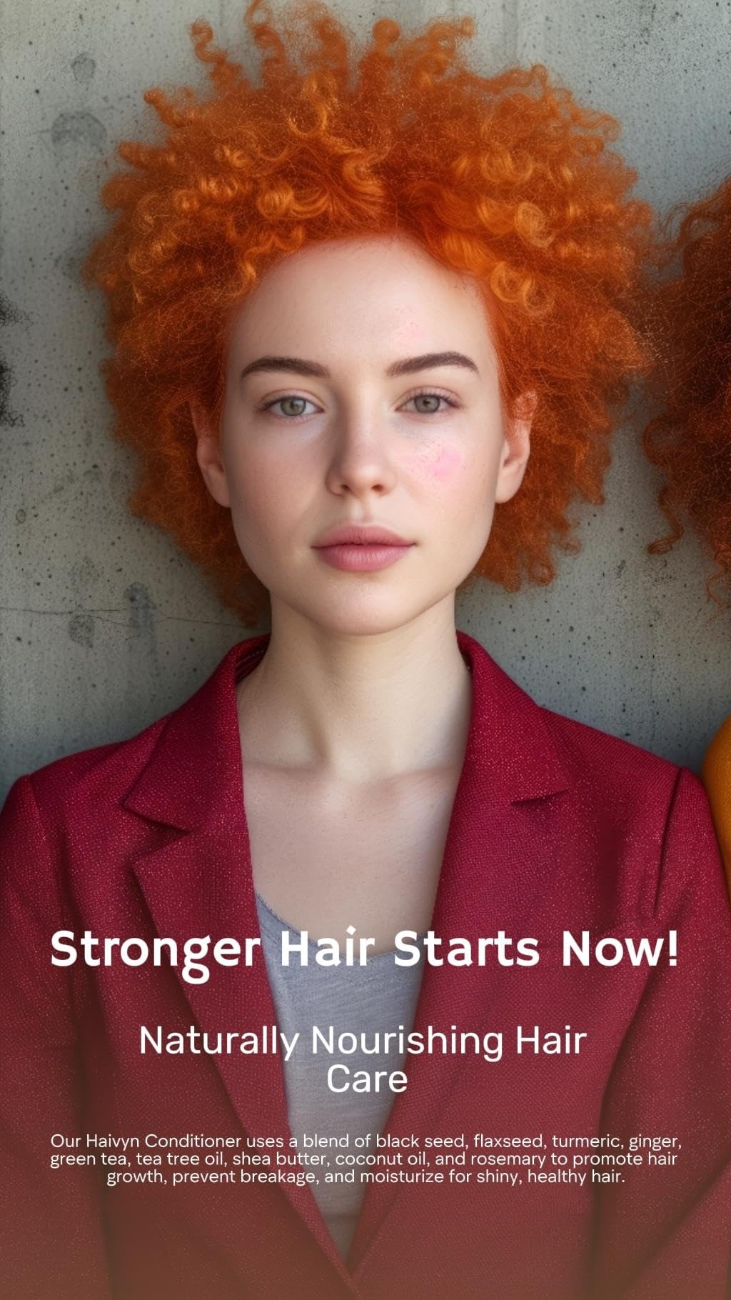 Haivyn Natural Ginger Conditioner with Turmeric, Black Seed, and Flaxseed Oils for Healthy Scalp and Lustrous Hair, 10 oz, White