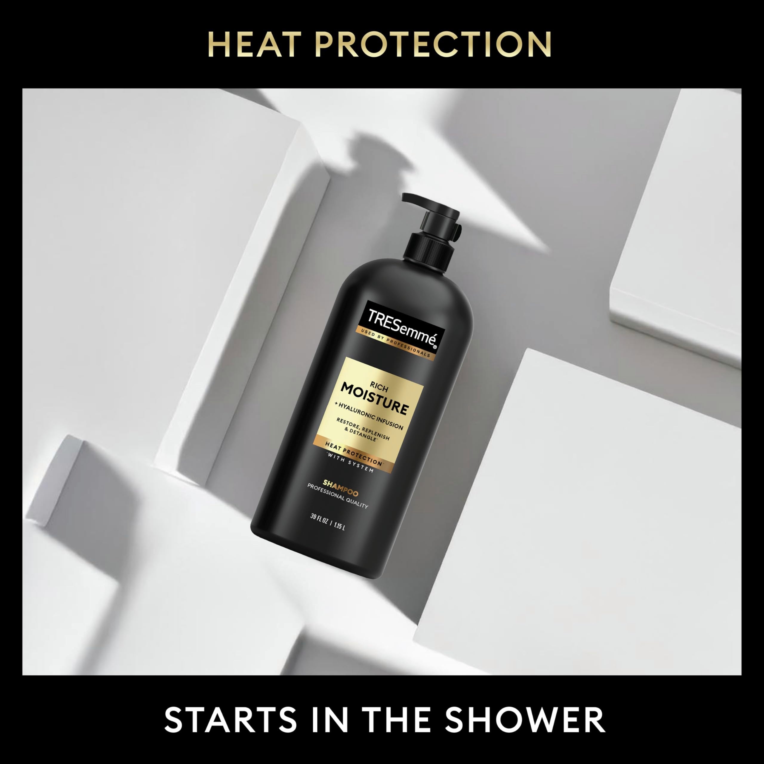 TRESemmé Rich Moisture Hydrating Shampoo with Pump 4 Count for Dry Hair Formulated With Pro Style Technology 39 fl oz