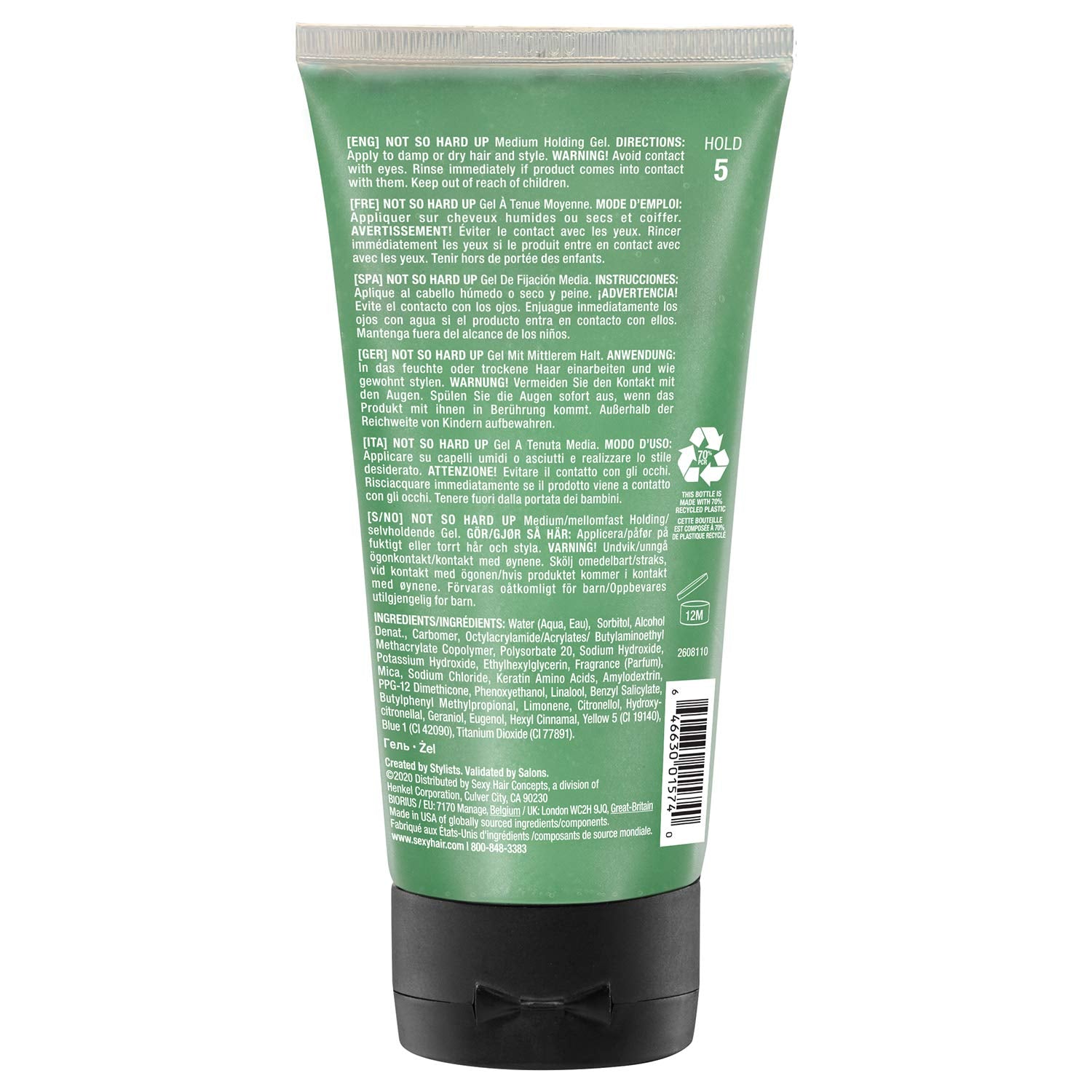 SexyHair Style Not So Hard Up Medium Holding Gel, 5.1 Oz | Flexible Formula | Allows for Re-Styling | All Hair Types