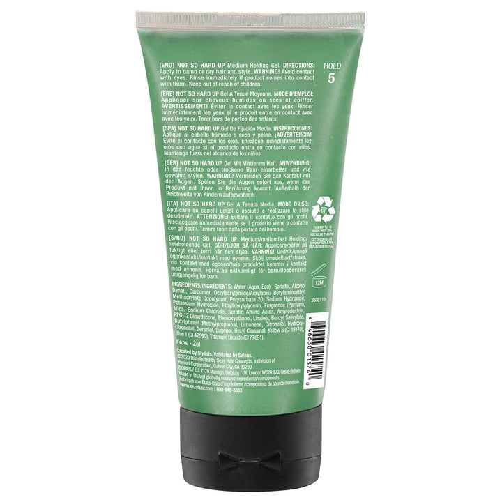 SexyHair Style Not So Hard Up Medium Holding Gel, 5.1 Oz | Flexible Formula | Allows for Re-Styling | All Hair Types