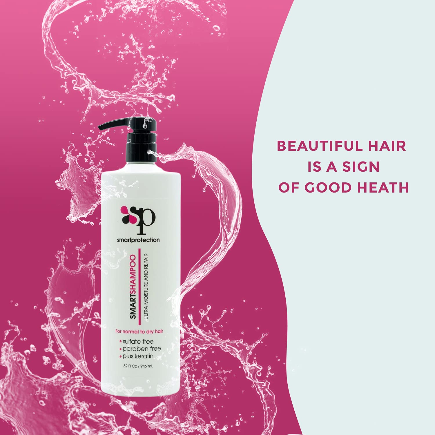 Ultra Moisture Shampoo Sulfate and Paraben Free 32oz for Keratin Treated Hair by Smart Protection