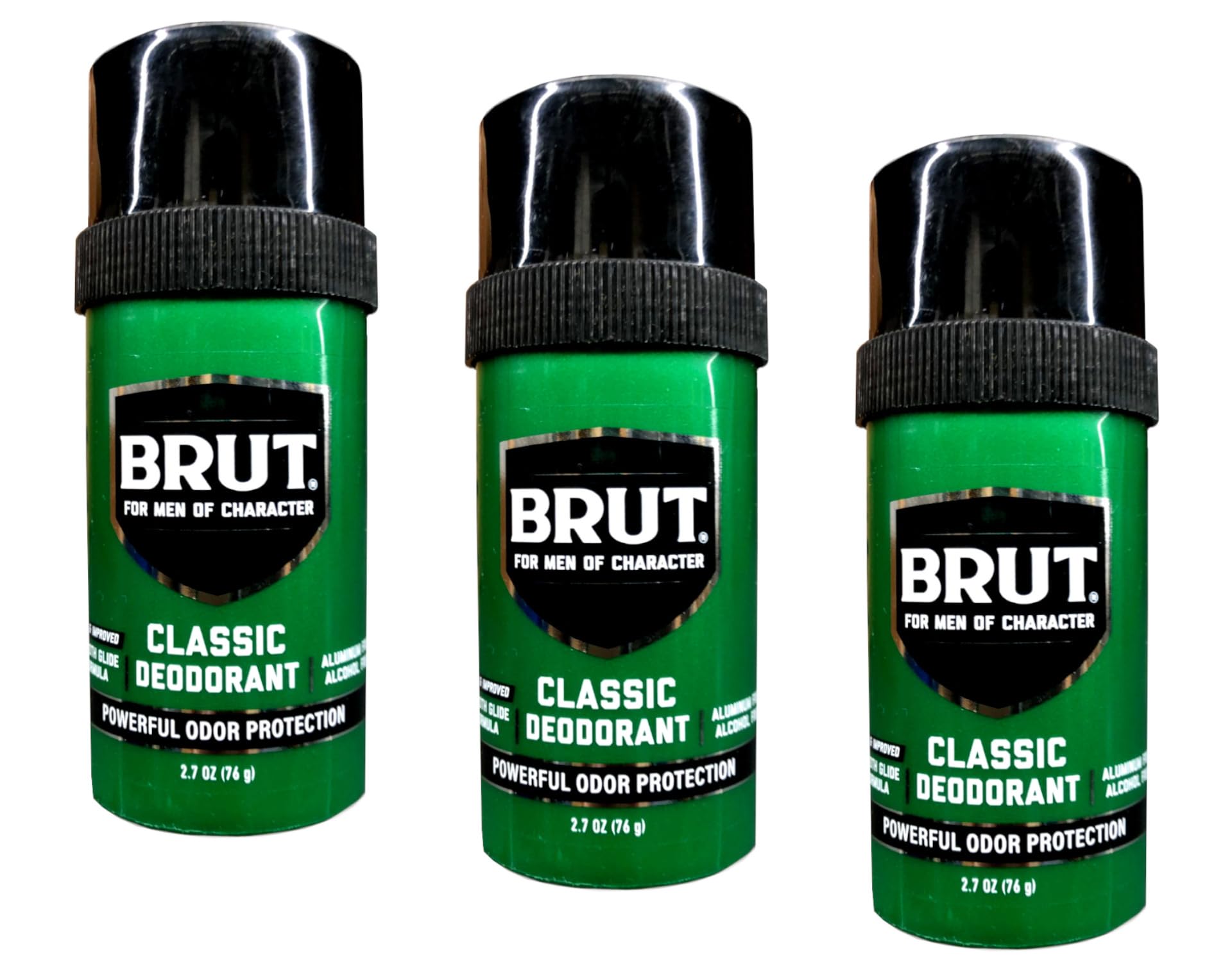 Brut Deodorant 2.25oz Round Solid Classic (3 Pack)