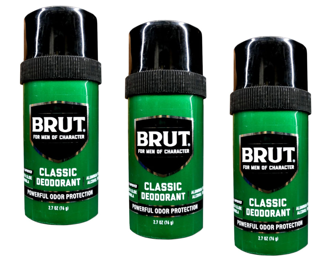 Brut Deodorant 2.25oz Round Solid Classic (3 Pack)